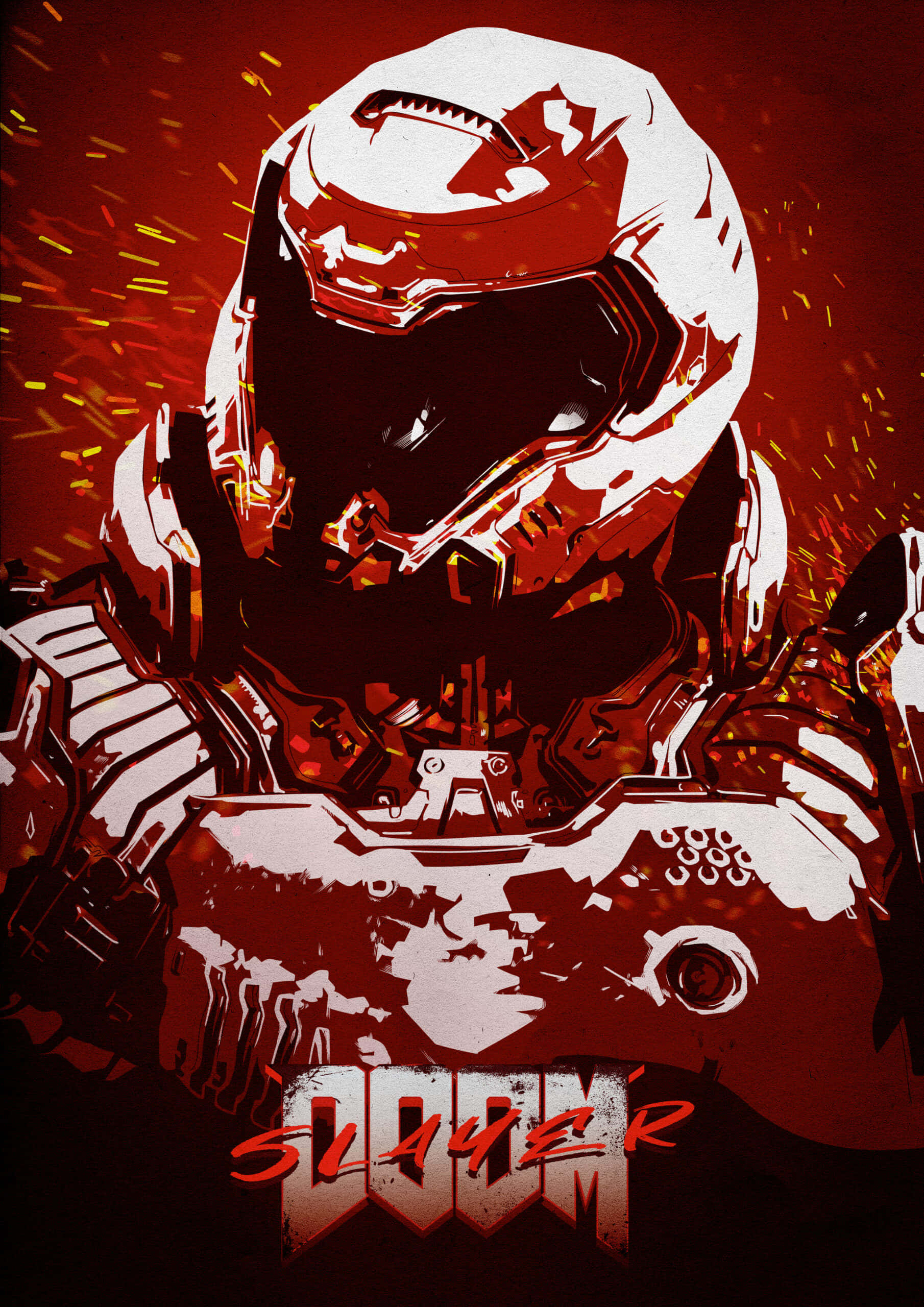 Tinalo ng Doom Slayer ang kanyang mga kaaway. Wallpaper