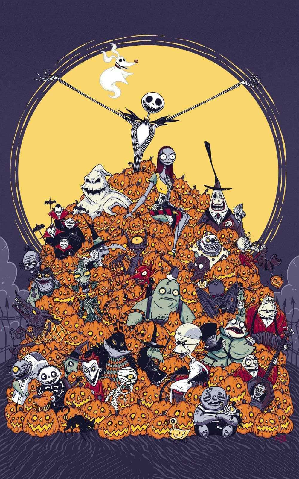 Tingnan itong festive Nightmare Before Christmas Phone! Wallpaper