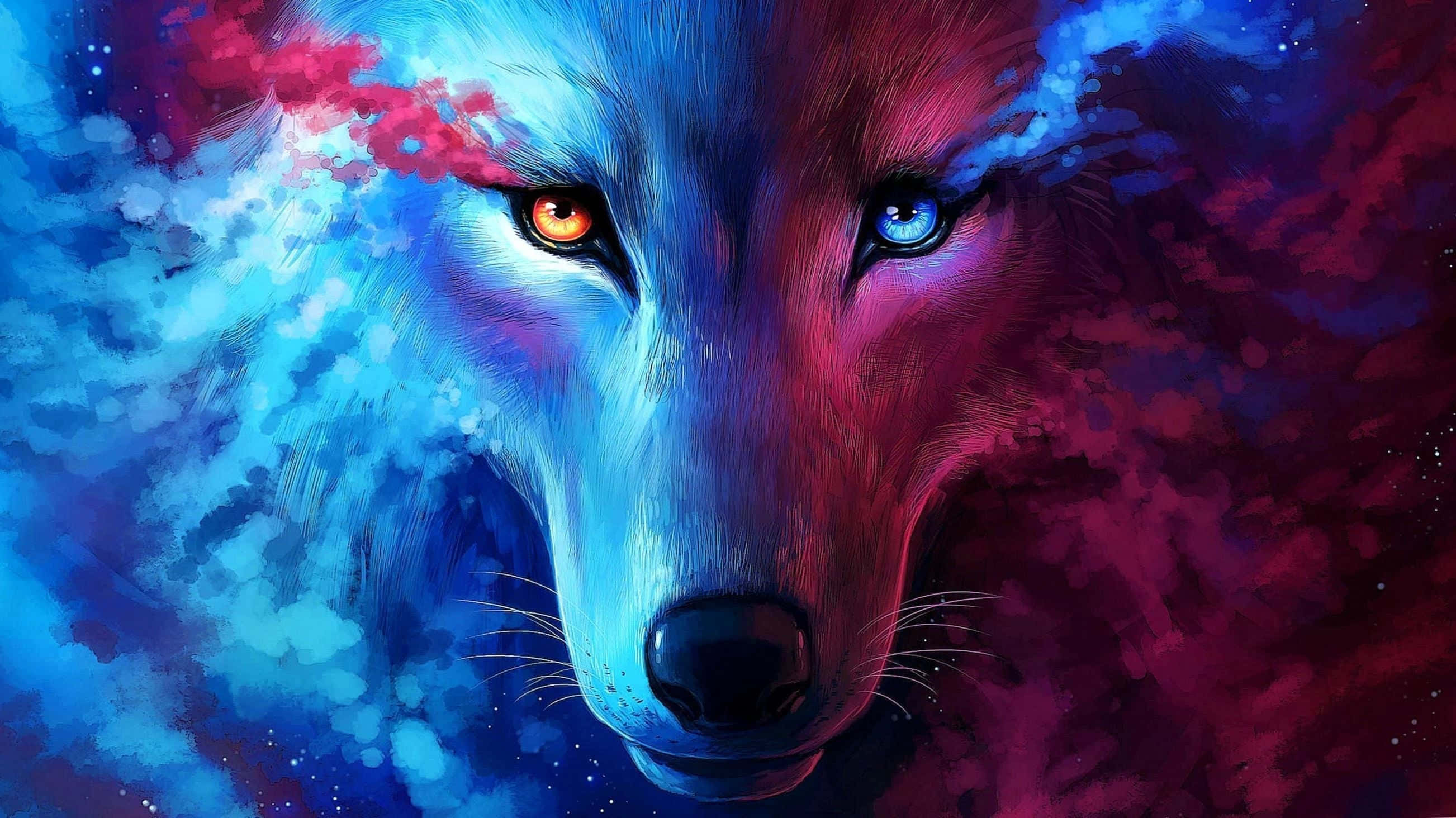 Tingnan nang malalim sa mga mata ng astig na lobo, makakita ka ng lakas at mailap na kagandahan Wallpaper