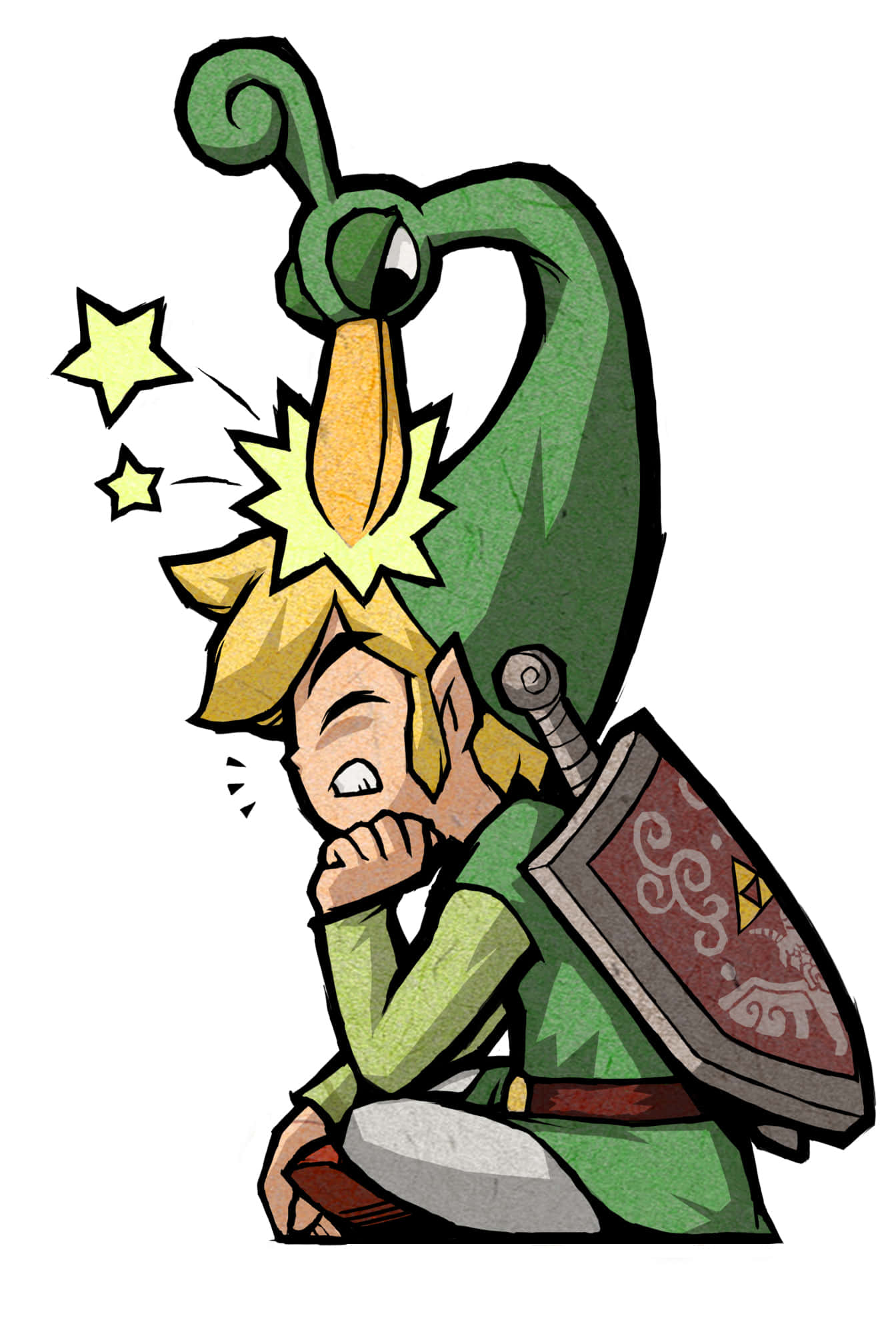 Toon Link na Nakaupo sa Kanyang Nakakrus na mga Binti Wallpaper