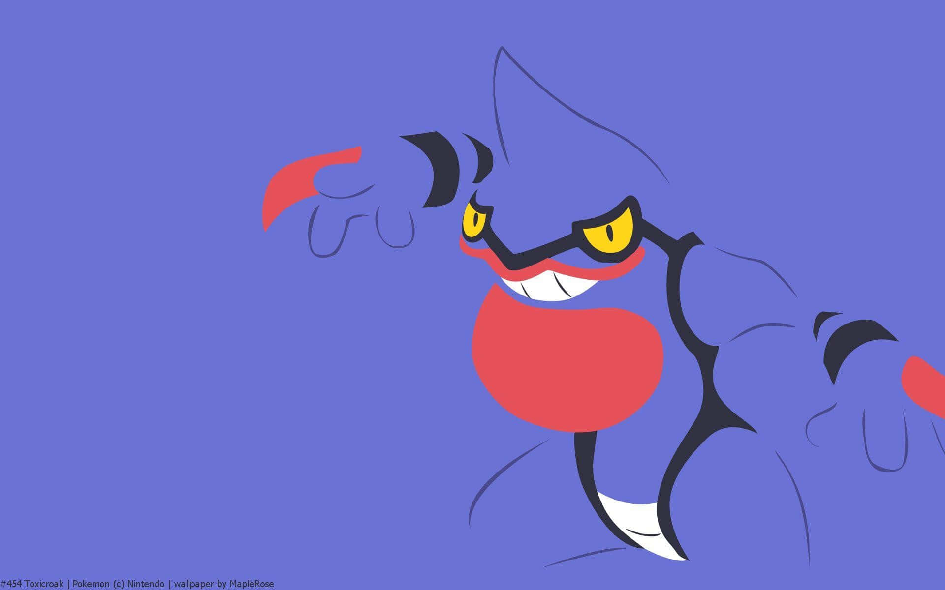 Toxicroak Pokemon Minimalistang Aesthetic na Ilustrasyon Wallpaper
