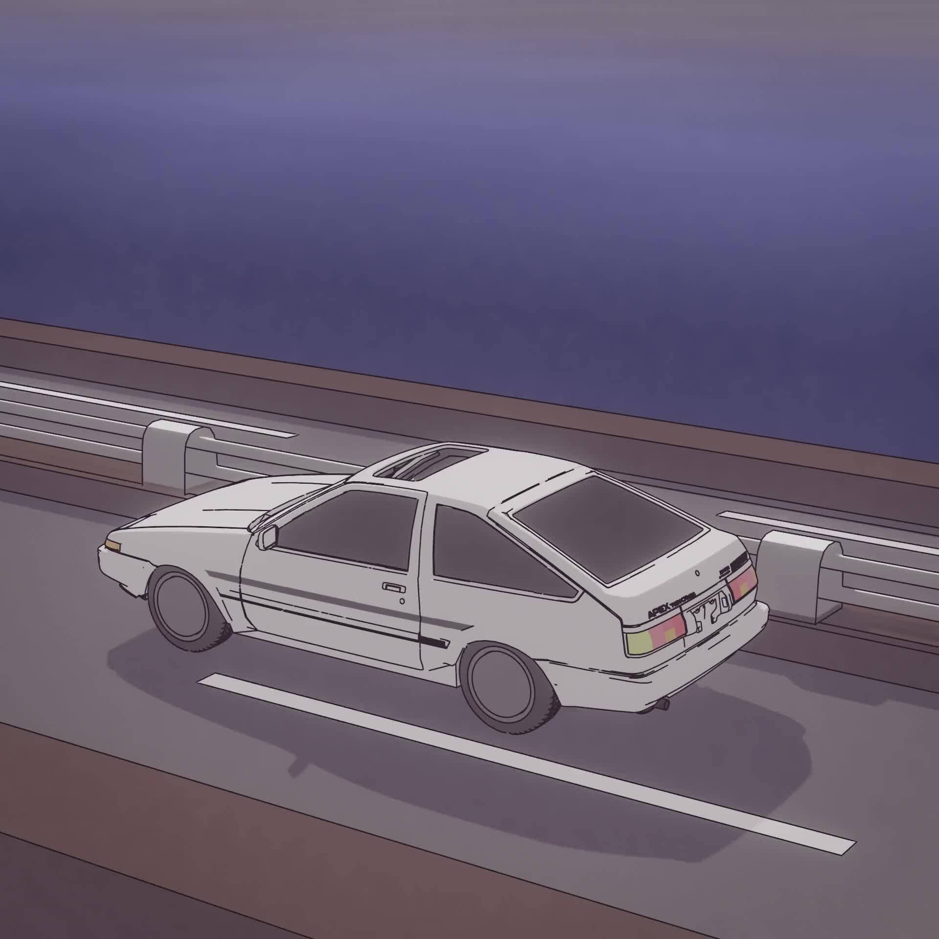 Toyota AE86 na Kotse Anime Wallpaper