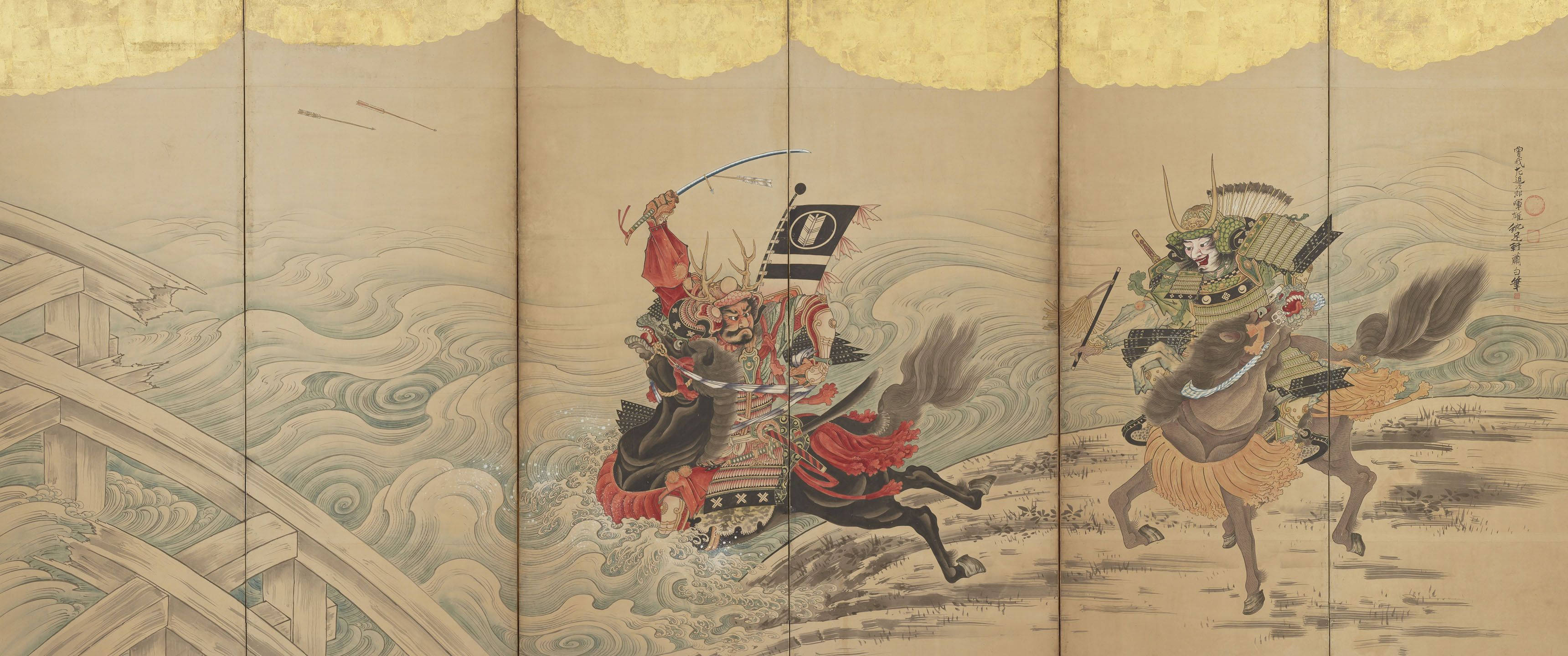 Tradisyonal na Pagpipinta ng Hapones na Samurai Wallpaper