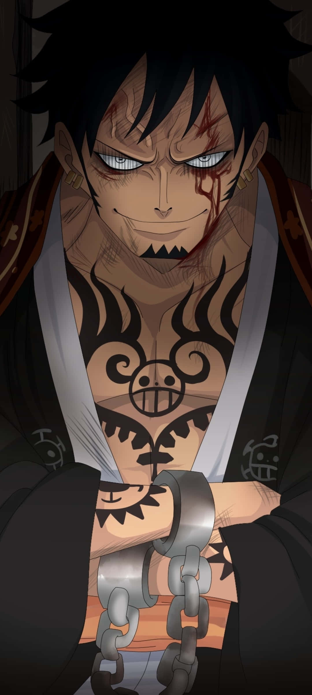 Trafalgar Law nagpapakita ng kanyang devil fruit powers. Wallpaper