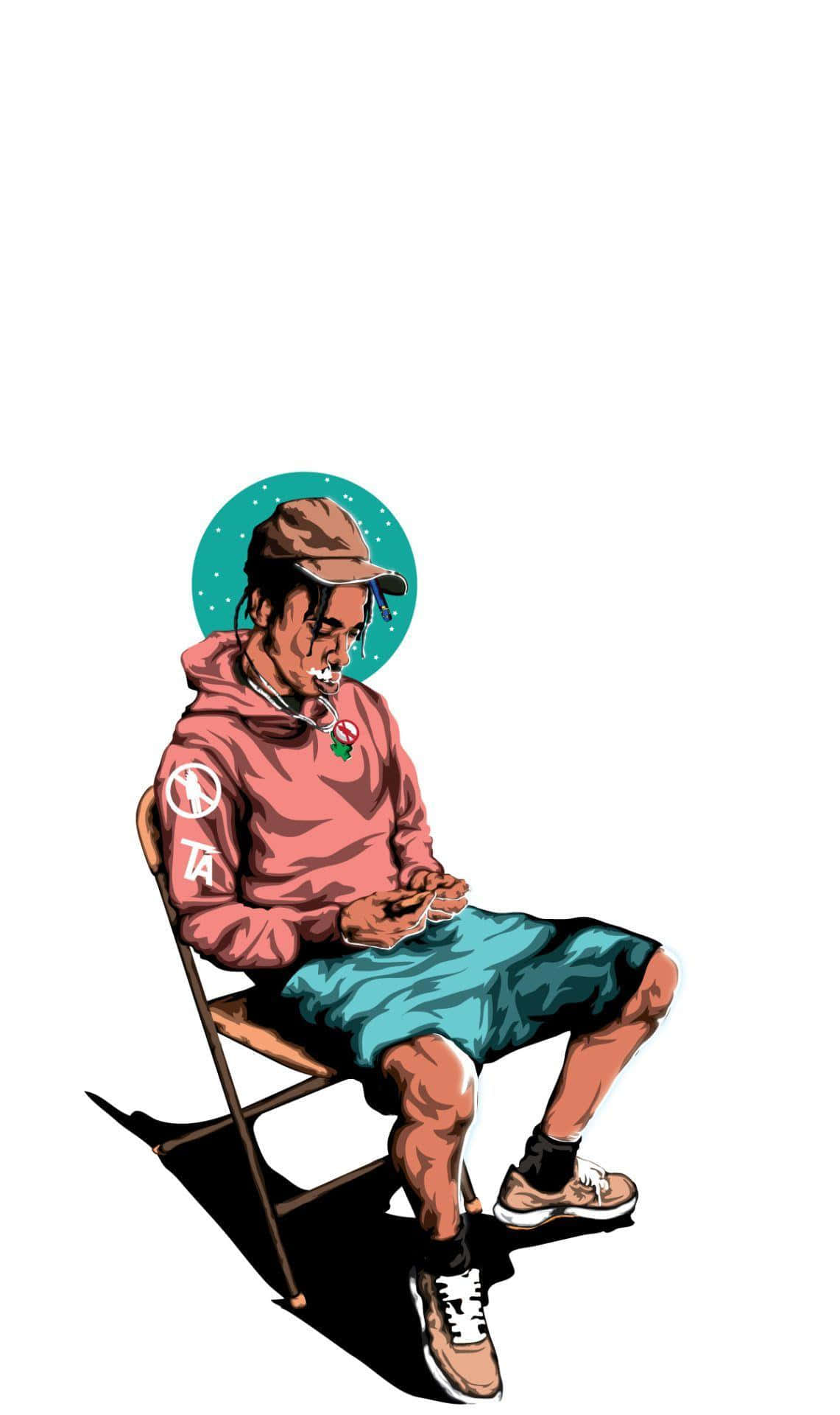 “Travis Scott Cartoon Illustration” Wallpaper