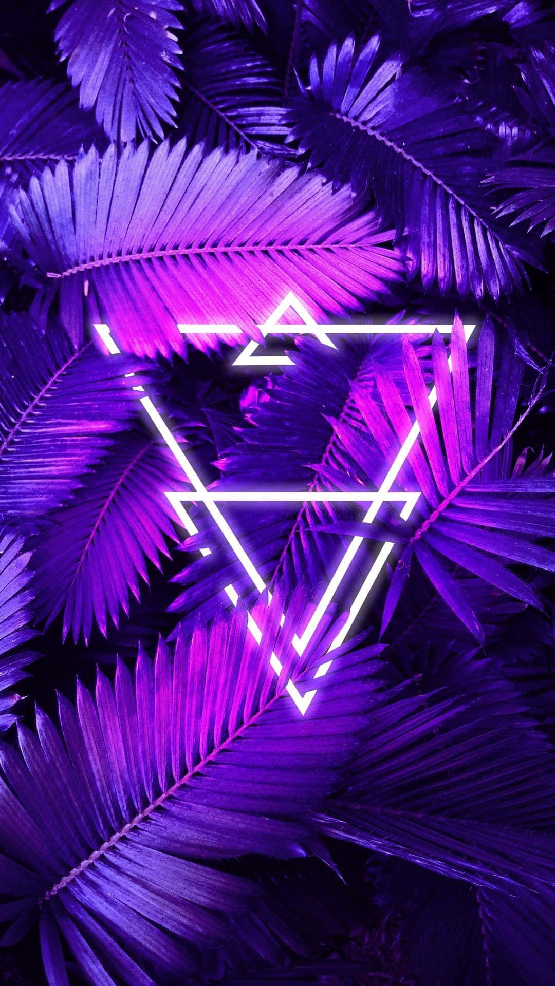 Trendy na Neon na Dahon ng Kagubatan para sa iPhone Wallpaper
