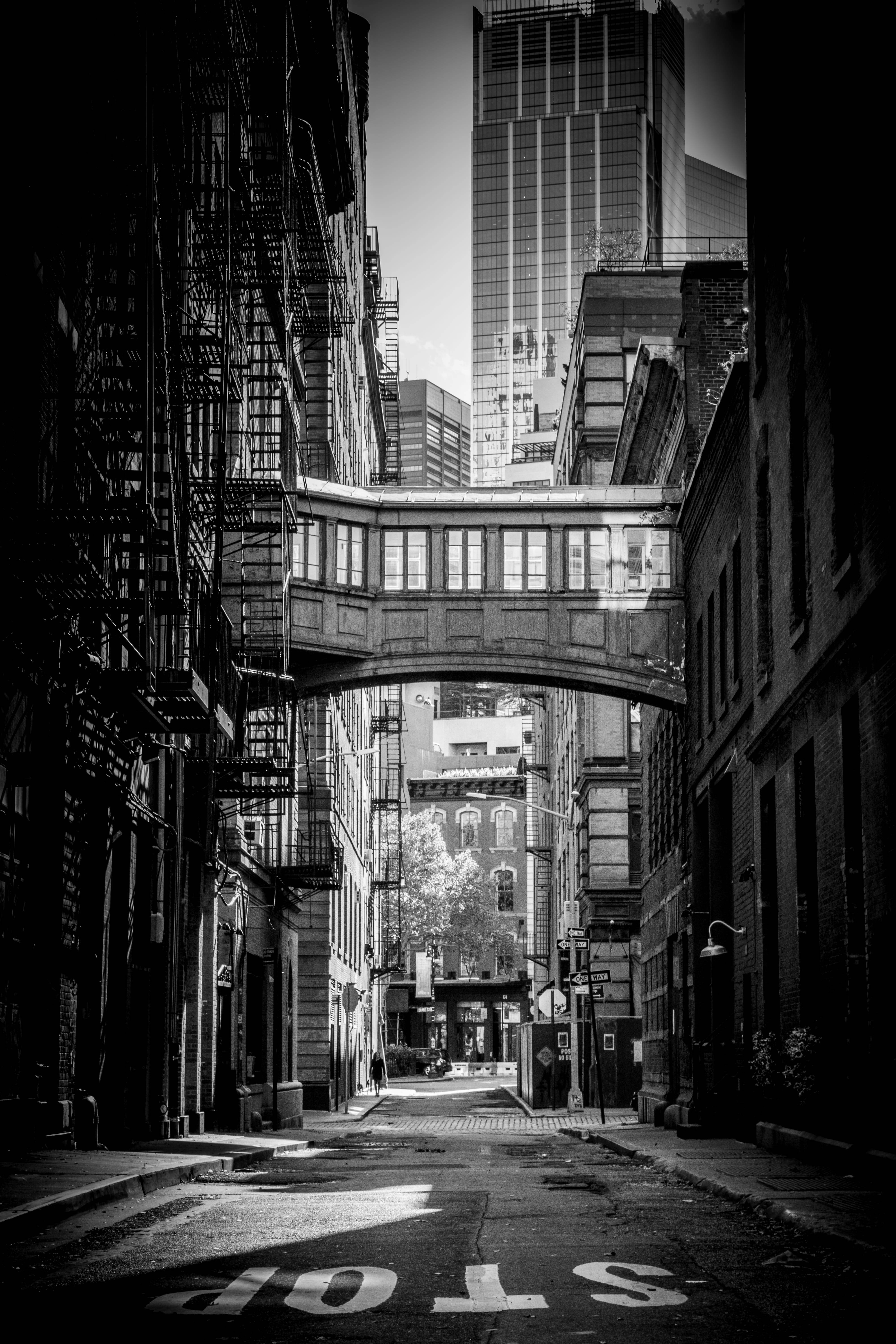 Tribeca New York Itim at Puti Wallpaper