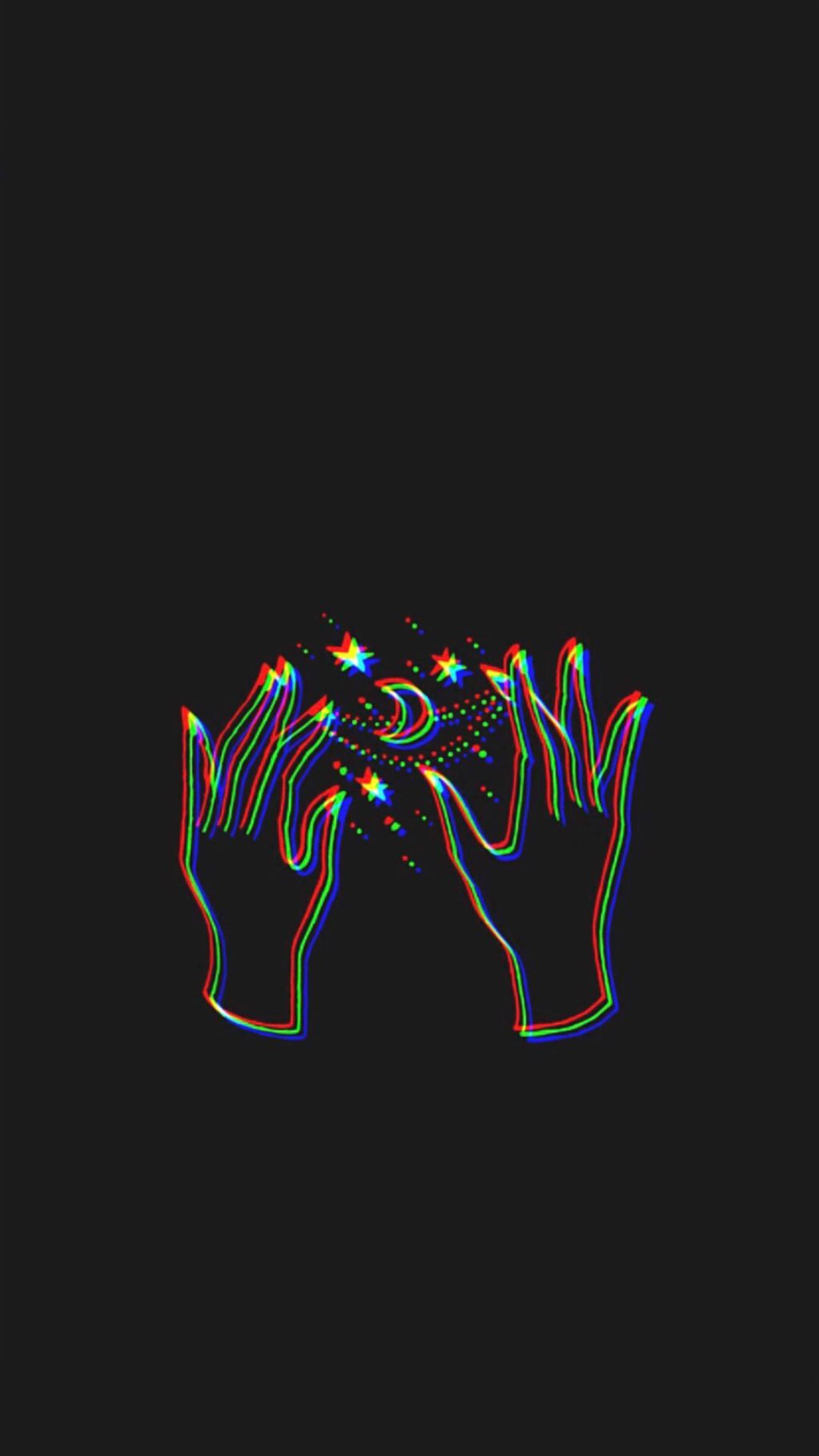 Trippy Dark Aesthetic na Mahiwagang Kamay Wallpaper