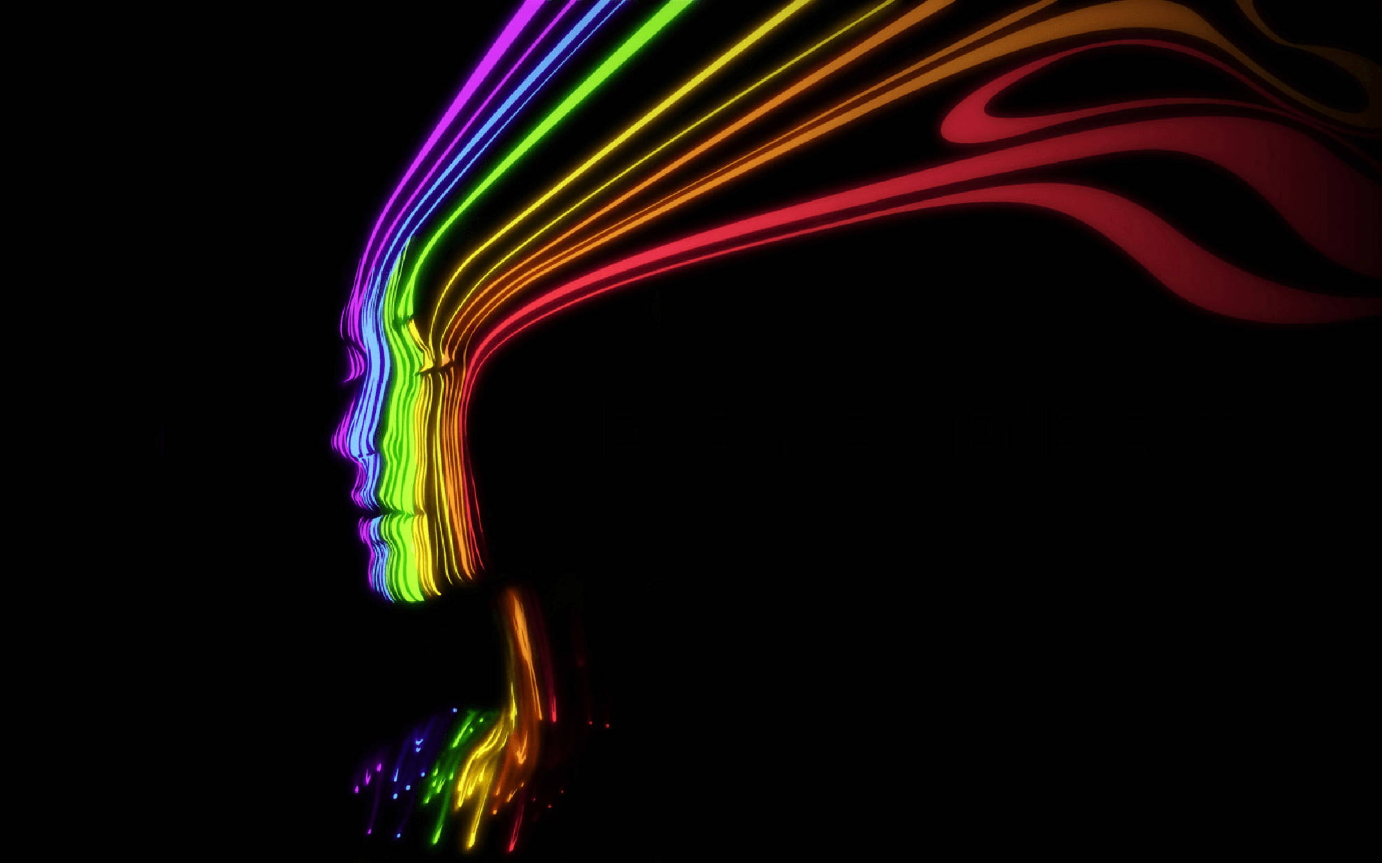 Trippy Dark Aesthetic na Mukha ng Babae Wallpaper