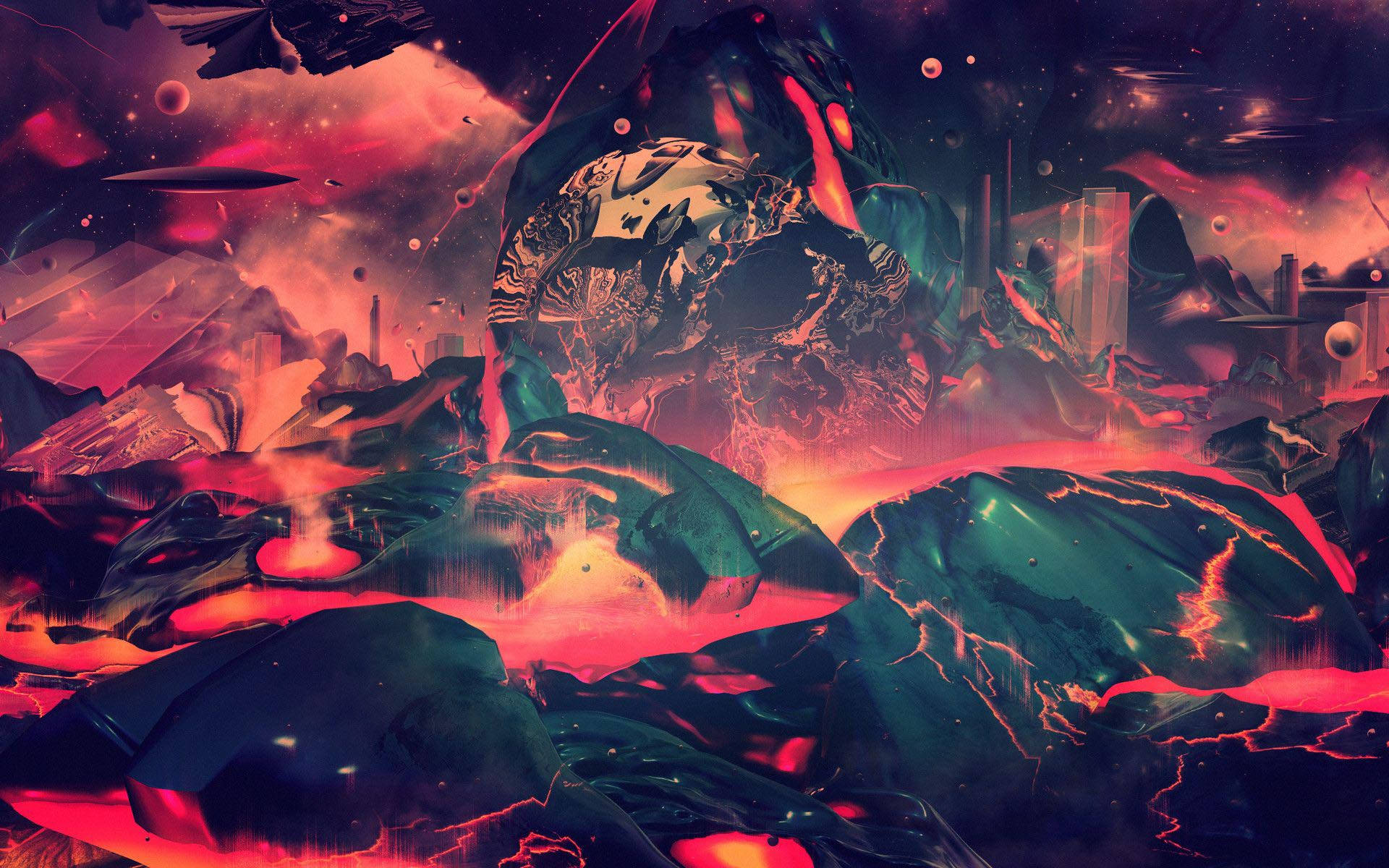 Trippy Madilim na Aesthetic na Lava Wallpaper