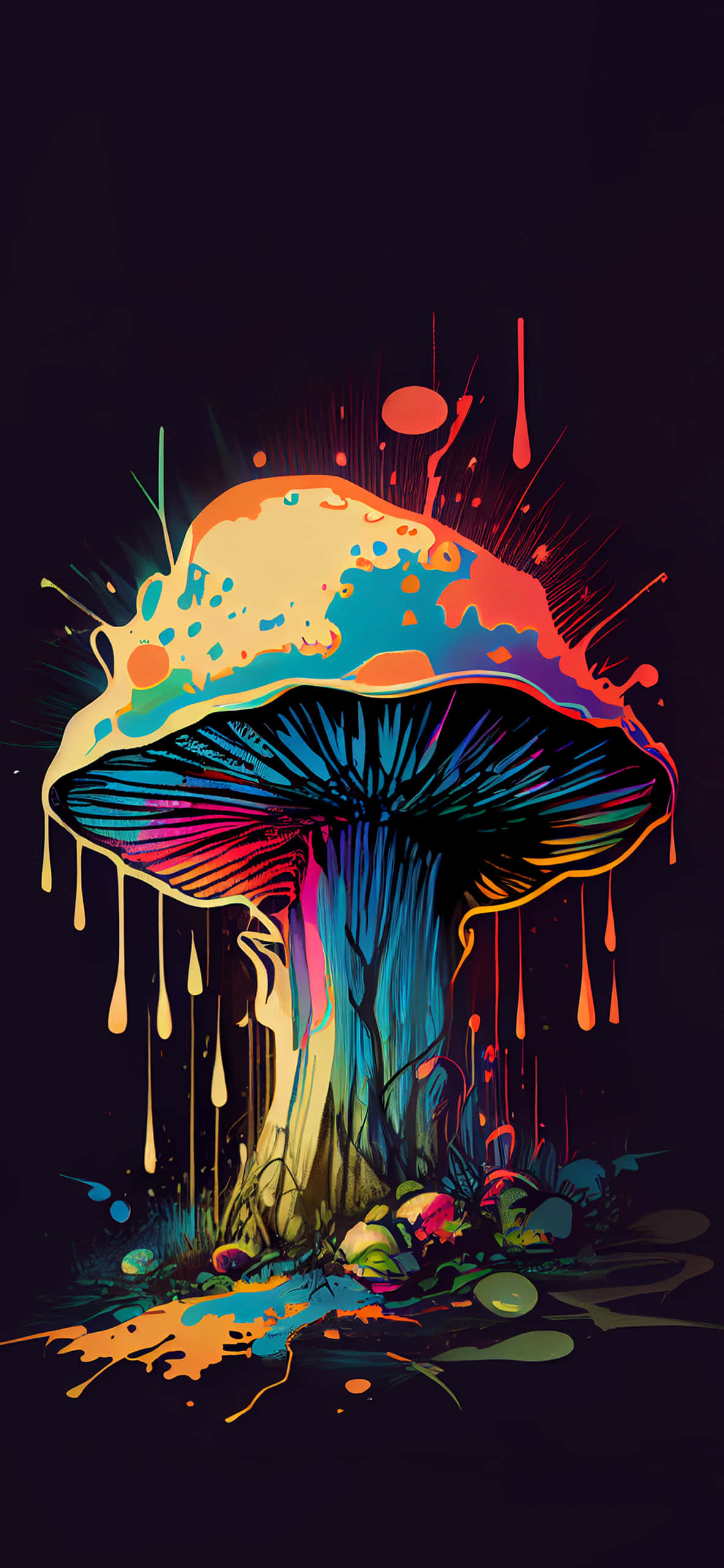 Trippy Mushroom Background Wallpaper