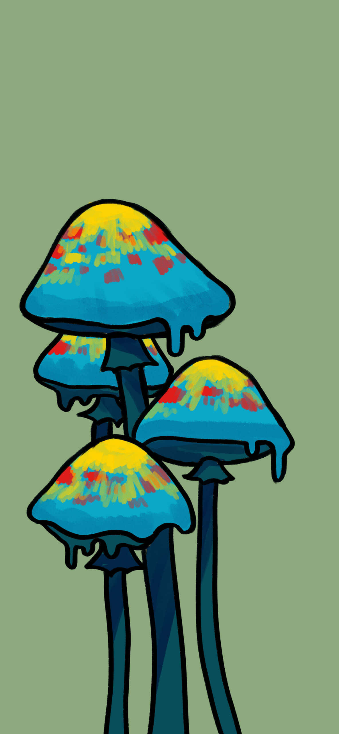 Trippy Mushroom Background Wallpaper