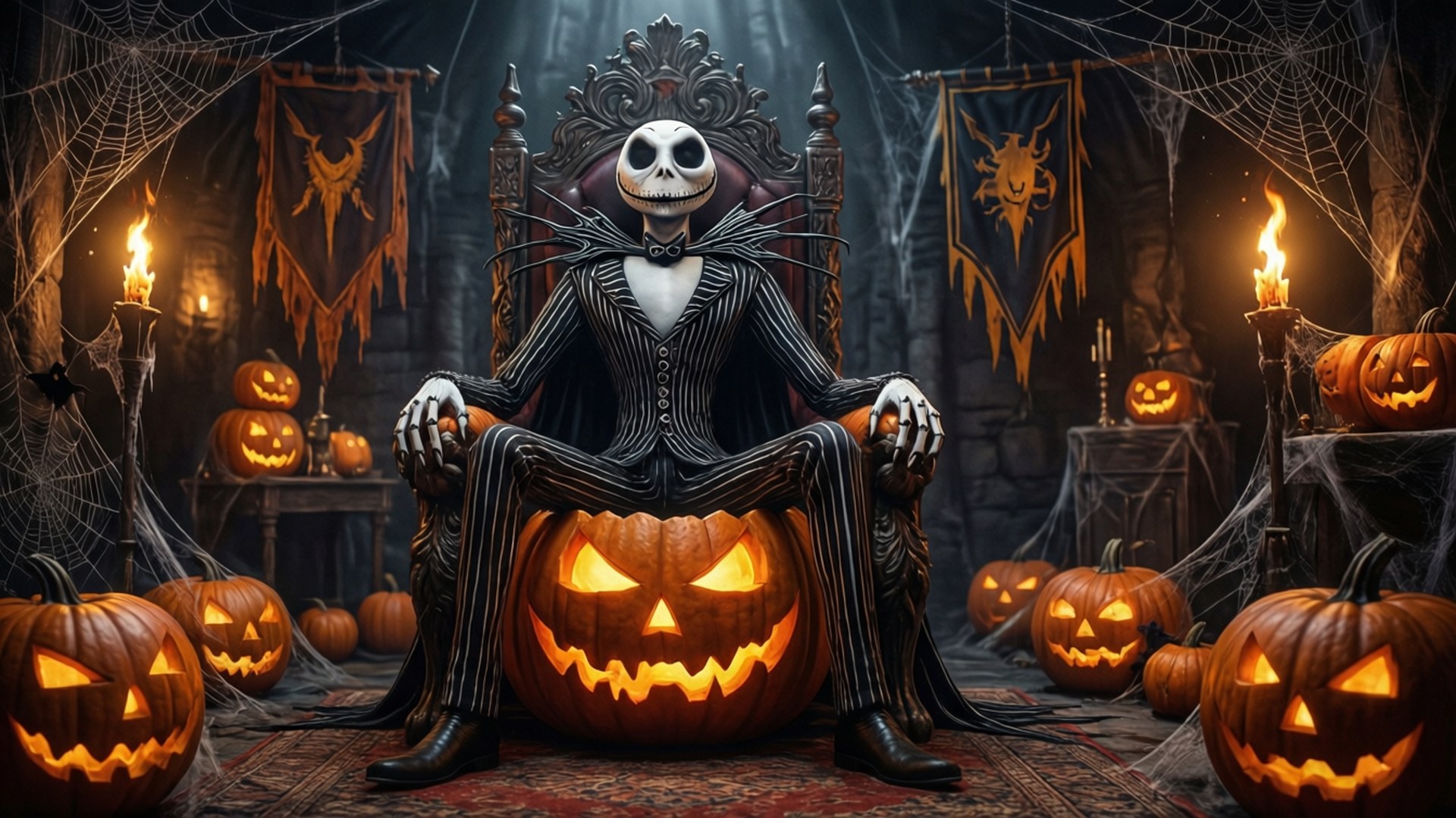 Trono ng Pumpkin King Wallpaper