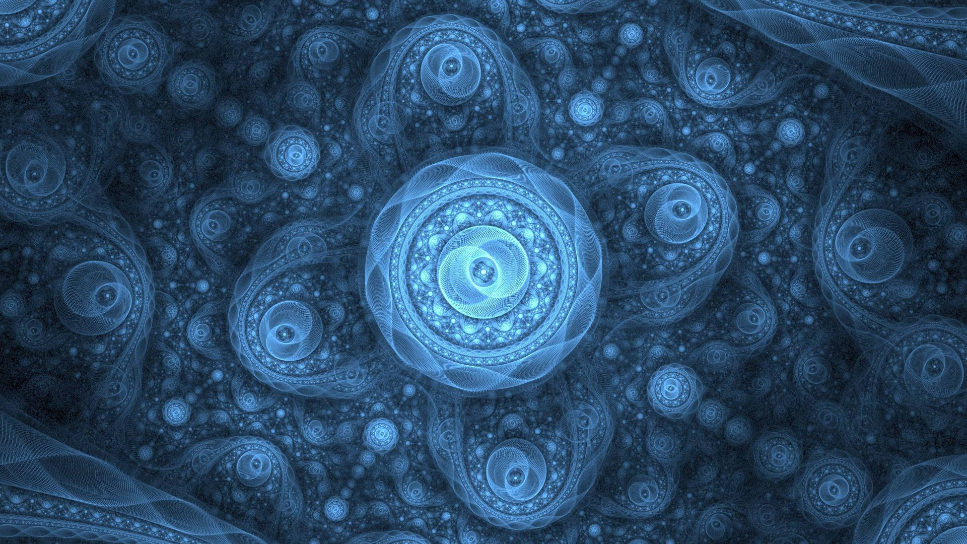 Tuklasin ang Isang Hindi Kilalang Mundo gamit ang Asul na Fantasy Abstract na Bulaklak Wallpaper