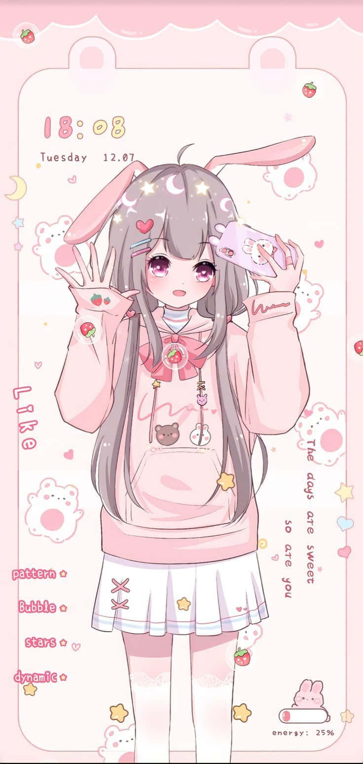 Tuklasin ang magandang mundo ng Pink Anime Aesthetics Wallpaper