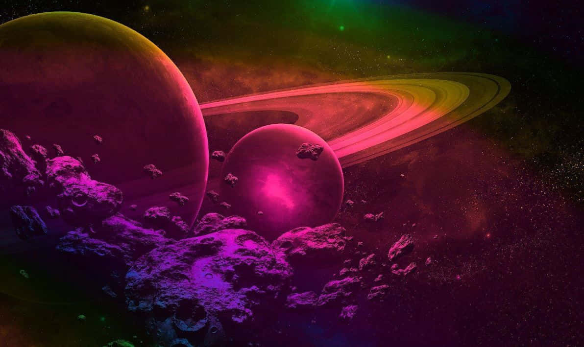 Tuklasin ang mahiwagang kagandahan ng Purple Galaxy Wallpaper