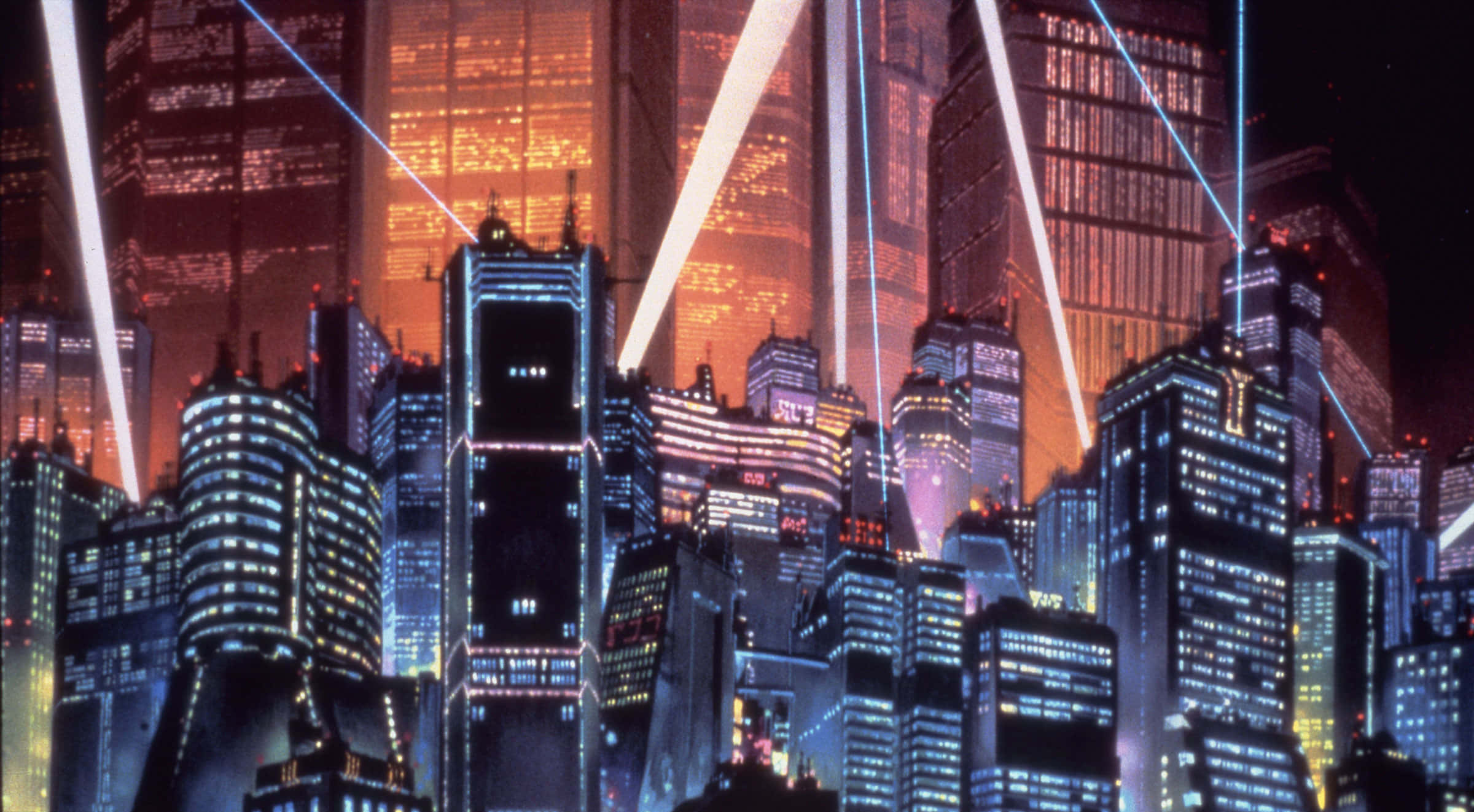 Tuklasin ang makulay na tanawin ng Anime City. Wallpaper