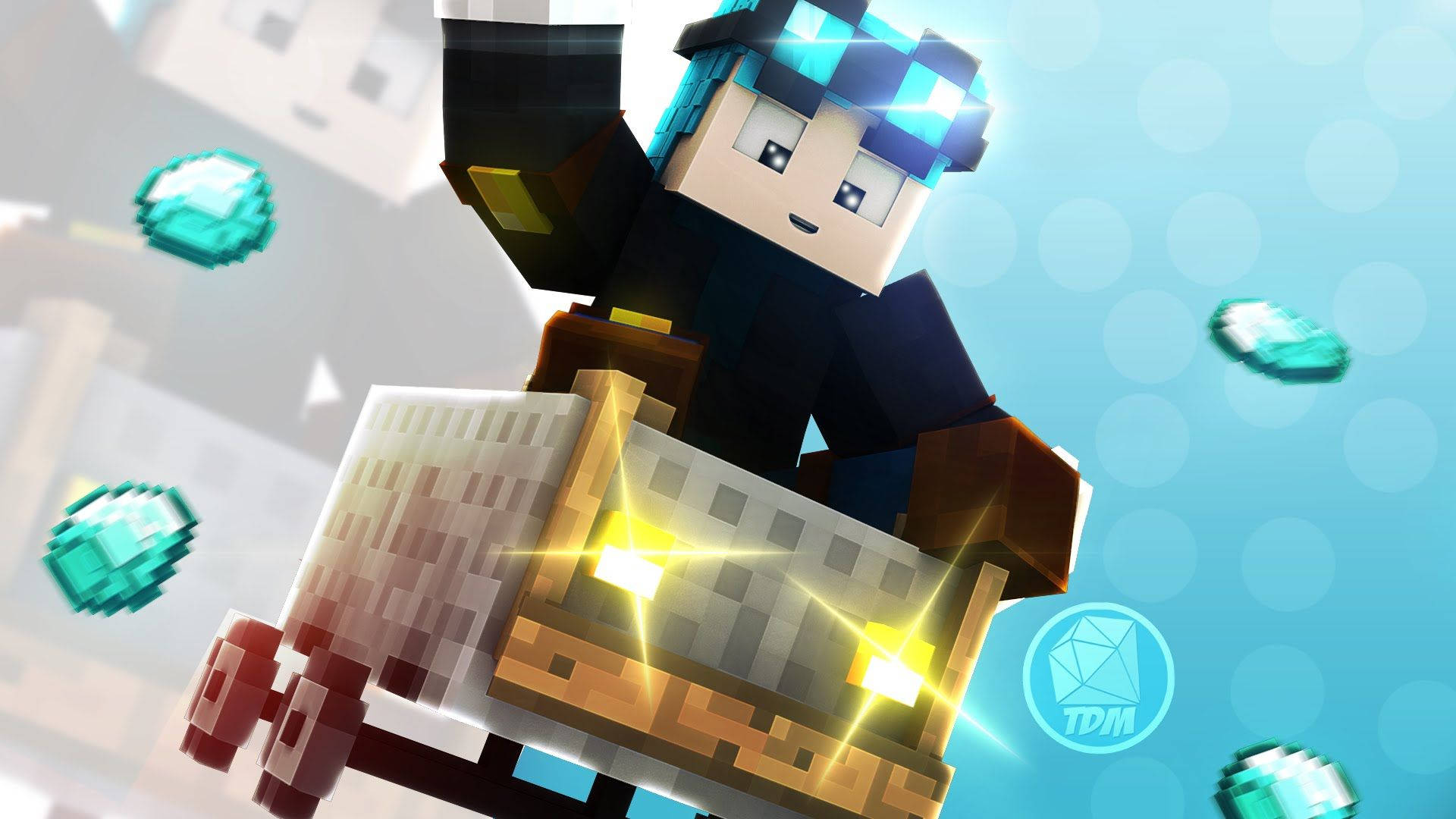 Tuklasin ang Malawak na Mundo ng Minecraft sa pamamagitan ng Isang Pakikipagsapalaran sa Minecart Wallpaper