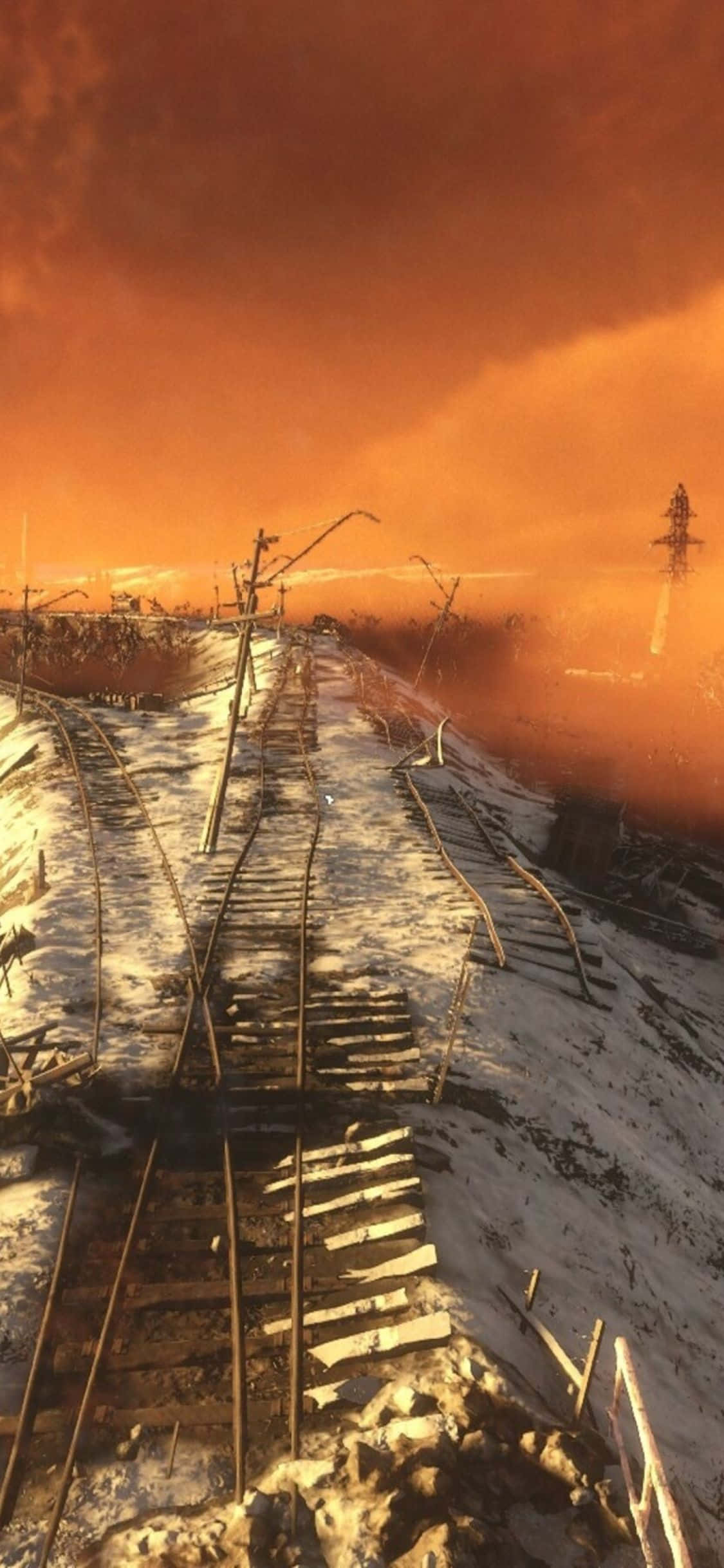 Tuklasin ang matitigas na mga tanawin ng post-apocalyptic na Moscow sa Metro Exodus sa iPhone X. Wallpaper
