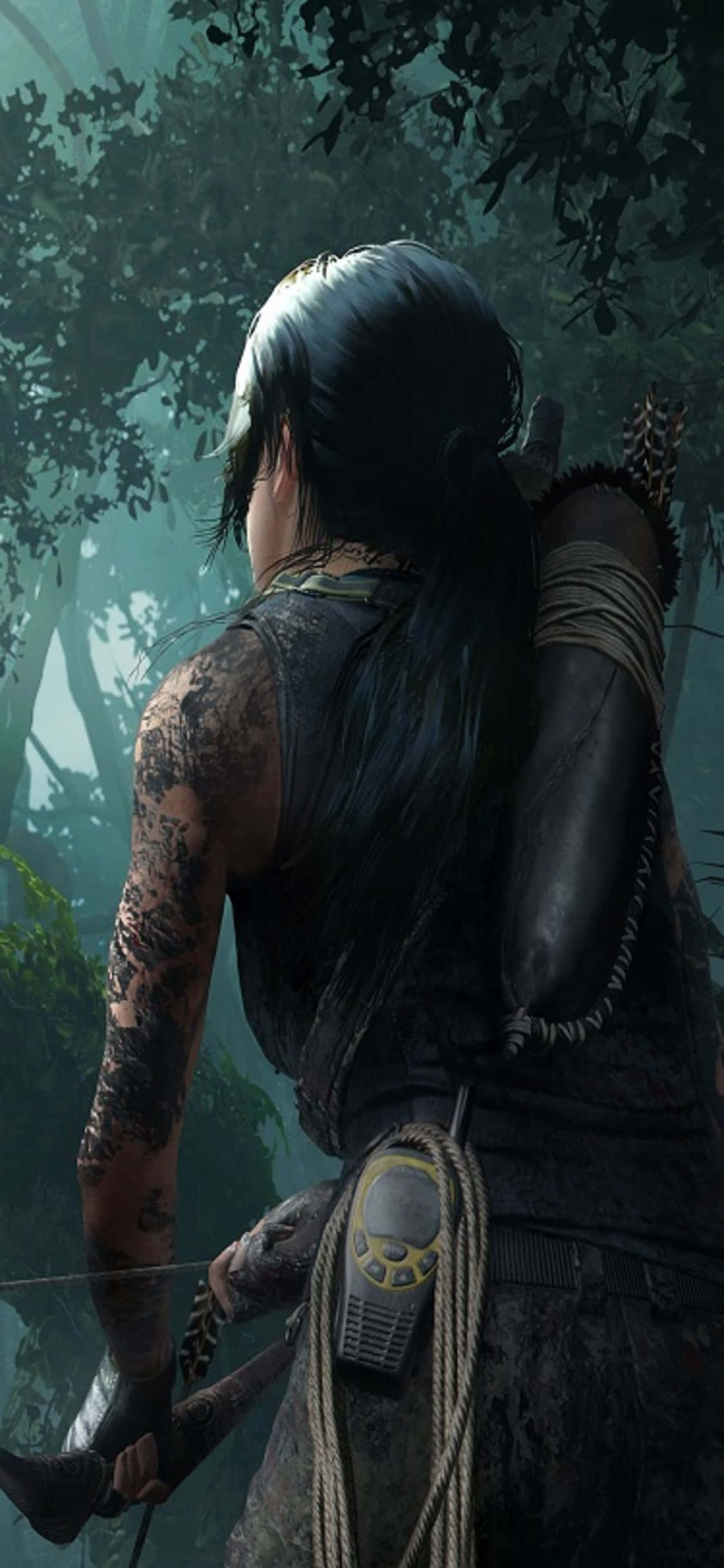 Tuklasin ang mga lihim ng Shadow of the Tomb Raider gamit ang iPhone X. Wallpaper