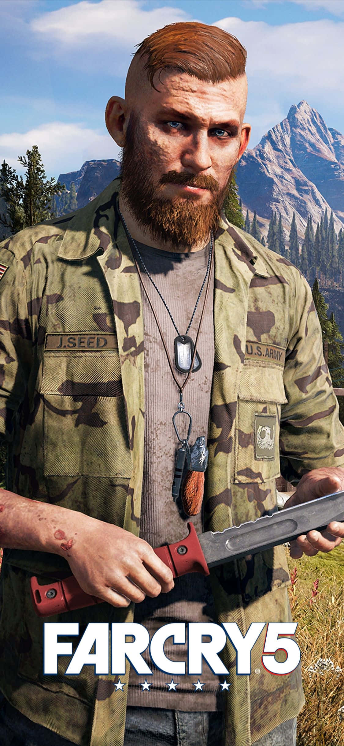 Tuklasin ang mundo ng Far Cry 5 sa iyong iPhone Xs Wallpaper