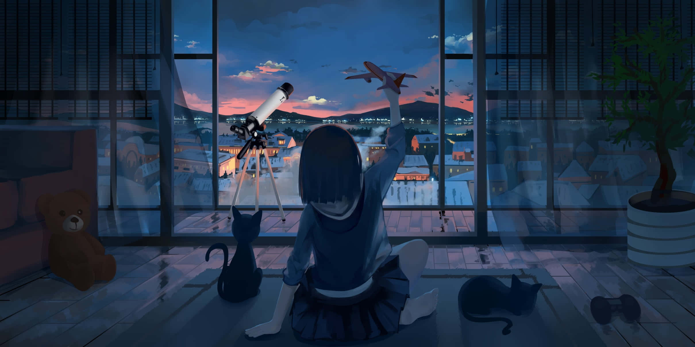 Tumakas Patungo sa Madilim at Mahiwagang Mundo ng Anime Wallpaper