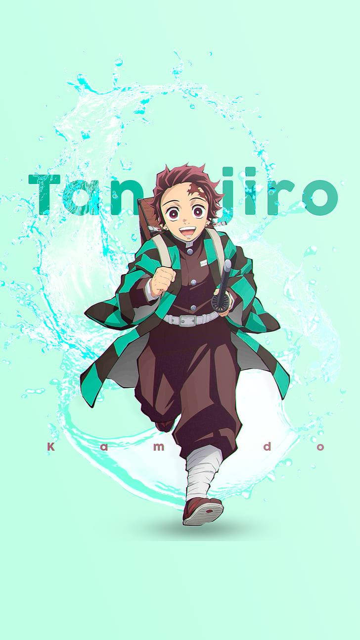 Tumatakbong Tanjiro ng Demon Slayer Wallpaper