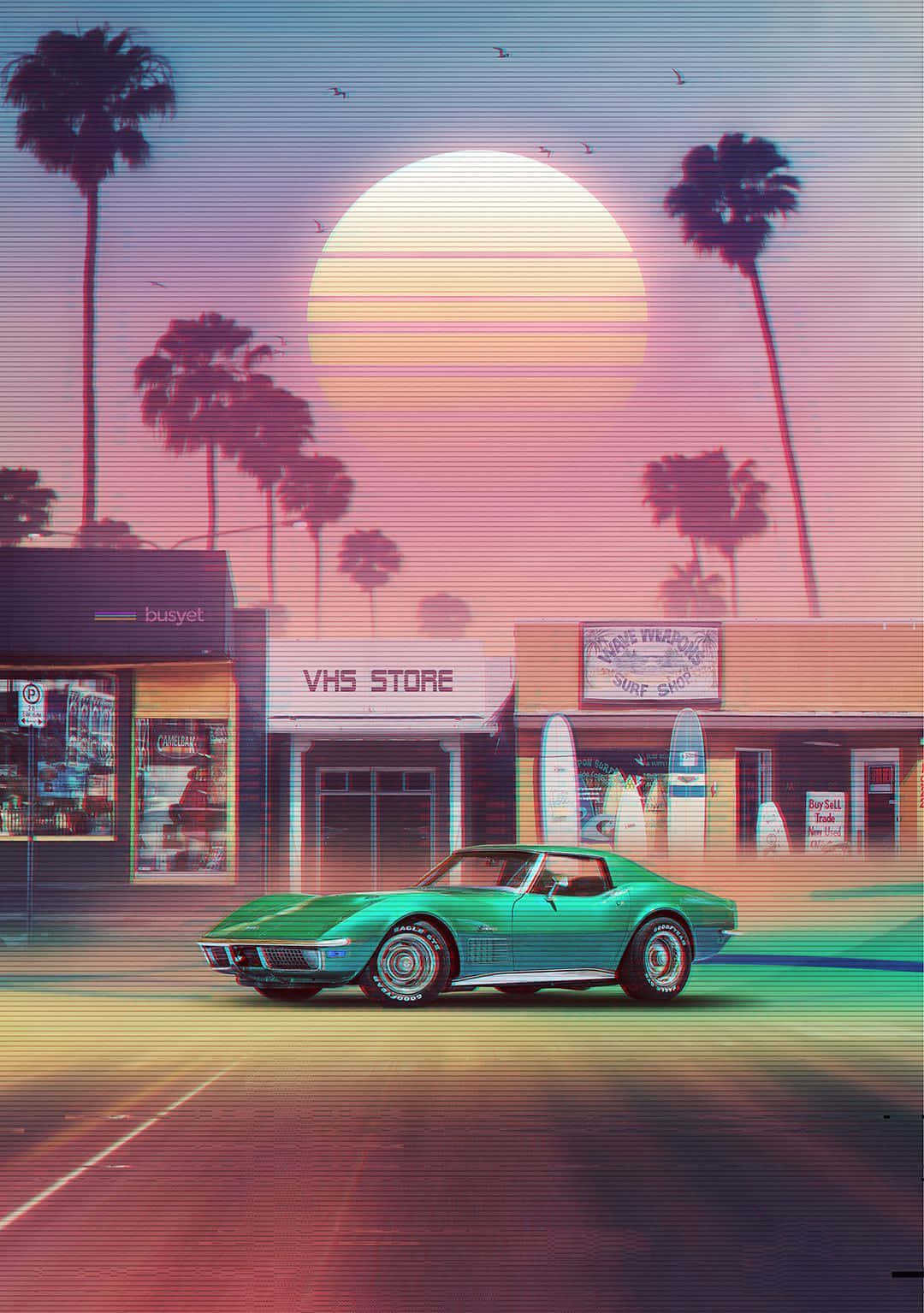 Tumungo sa Aesthetic na Retro-Futuristic na Mundo Wallpaper