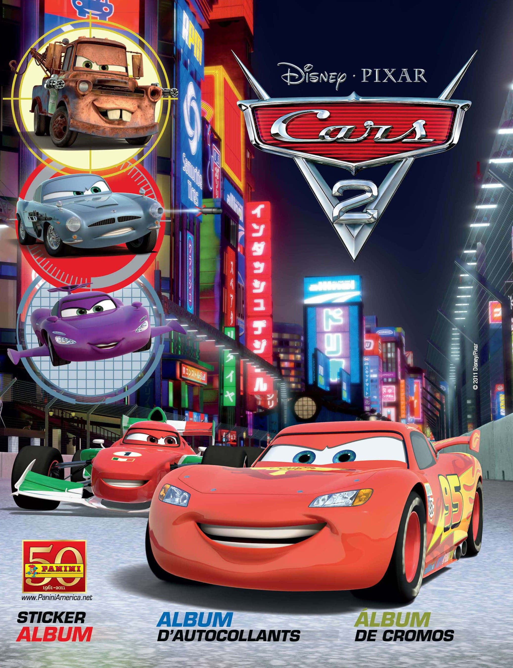 Turbocharged Performance - Si Lightning McQueen ay Karera sa Paligid ng Track sa Cars 2! Wallpaper