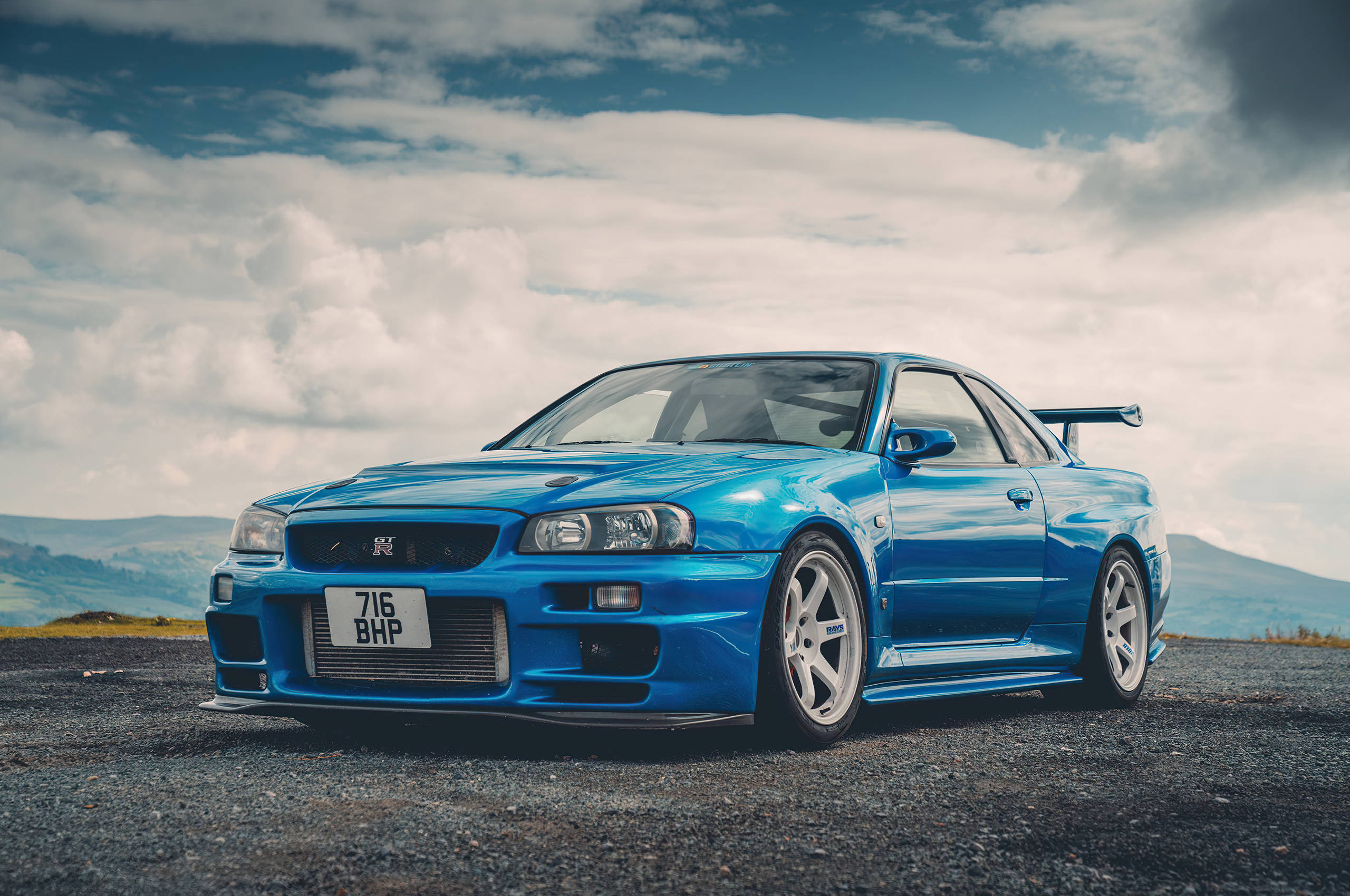 Turquoise na Nissan Skyline GTR R34 Wallpaper