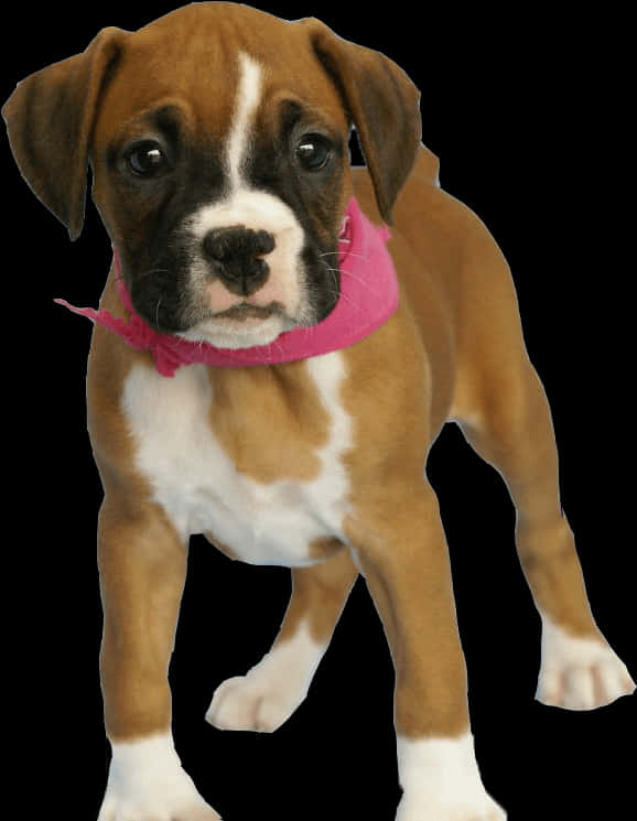 Tuta ng Boxer Puppy na May Pink na Scarf Wallpaper