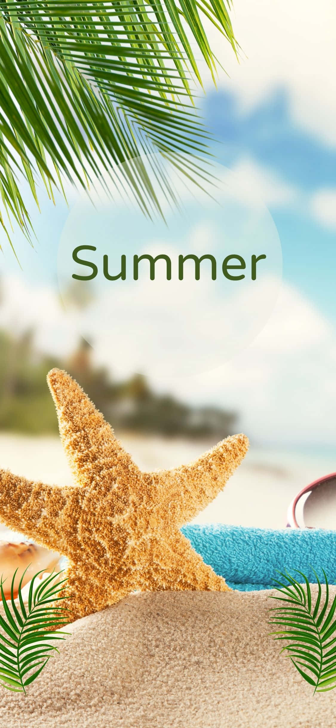 Tuwid na Starfish iPhone X Summer Background Wallpaper