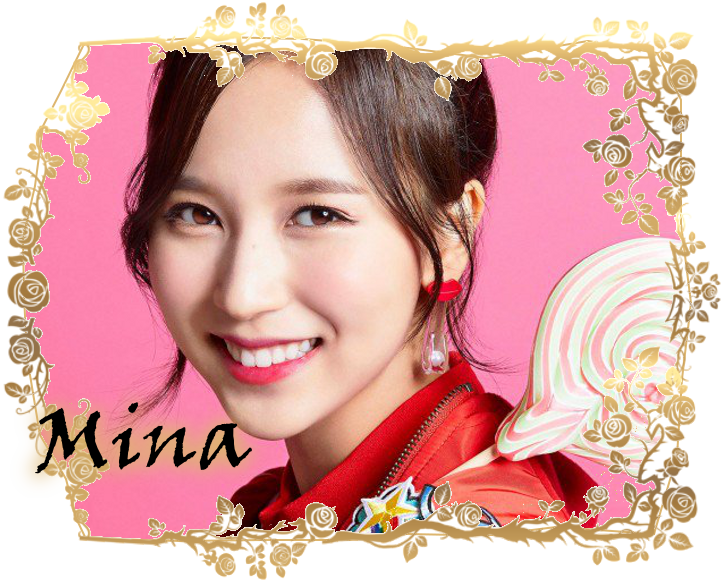 Twice Mina na May Balangkas ng Bulaklak Wallpaper