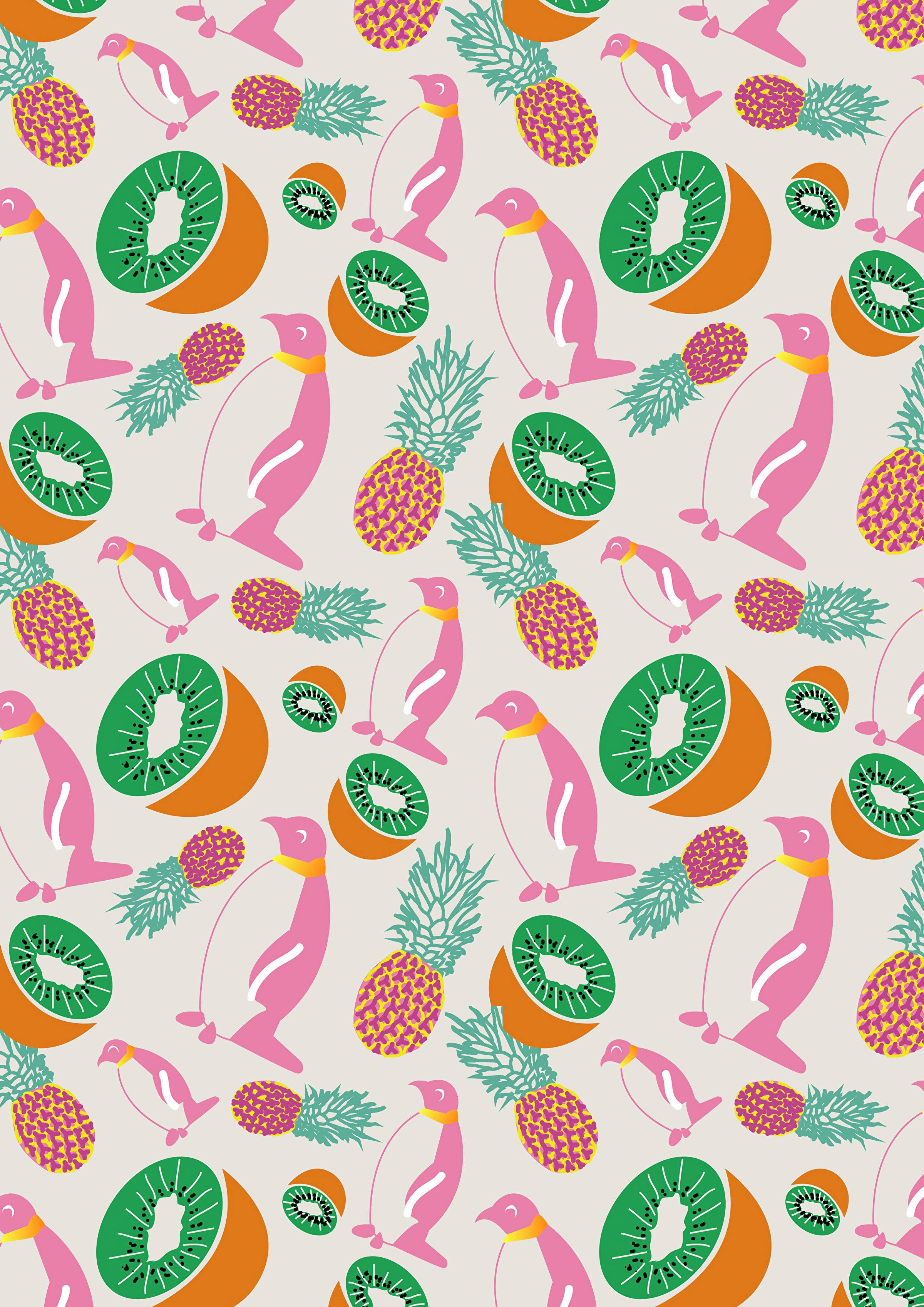 Two unlikely friends, a pineapple and a Penguin, show the power of friendship. Wallpaper