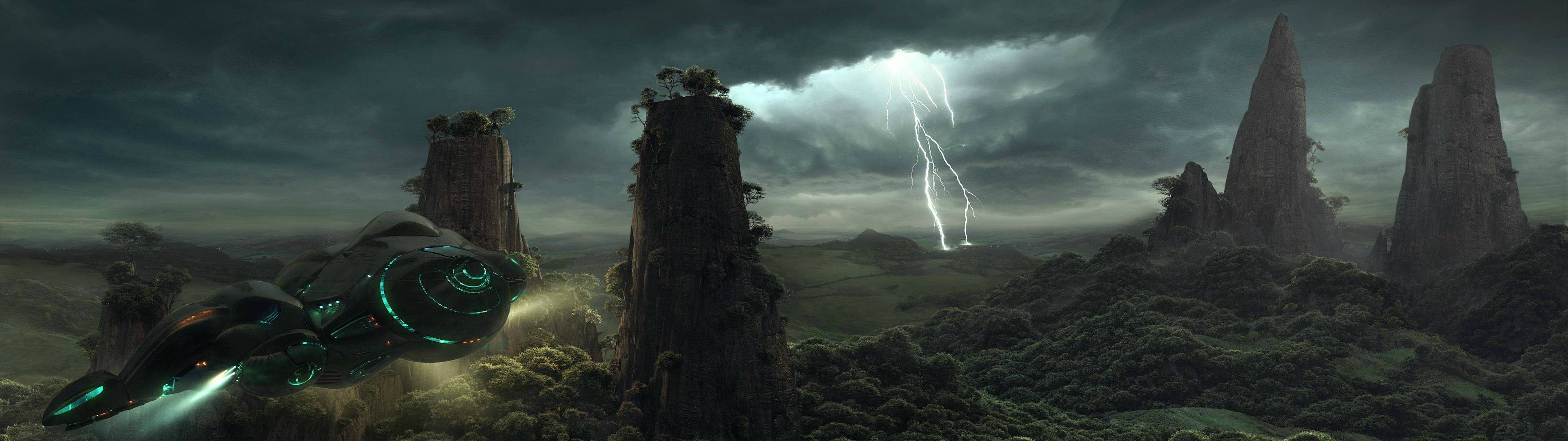 UFO Nahuli sa Camera sa Itaas ng Majestic Mountains Wallpaper