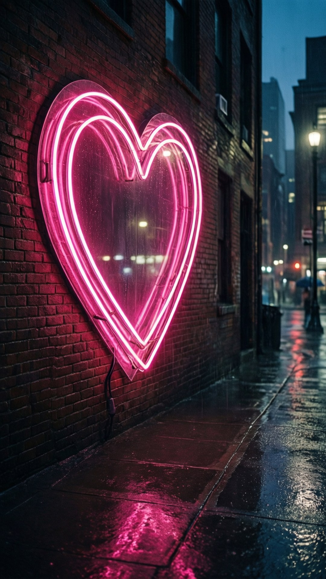 Ulan ng Puso na Neon Wallpaper