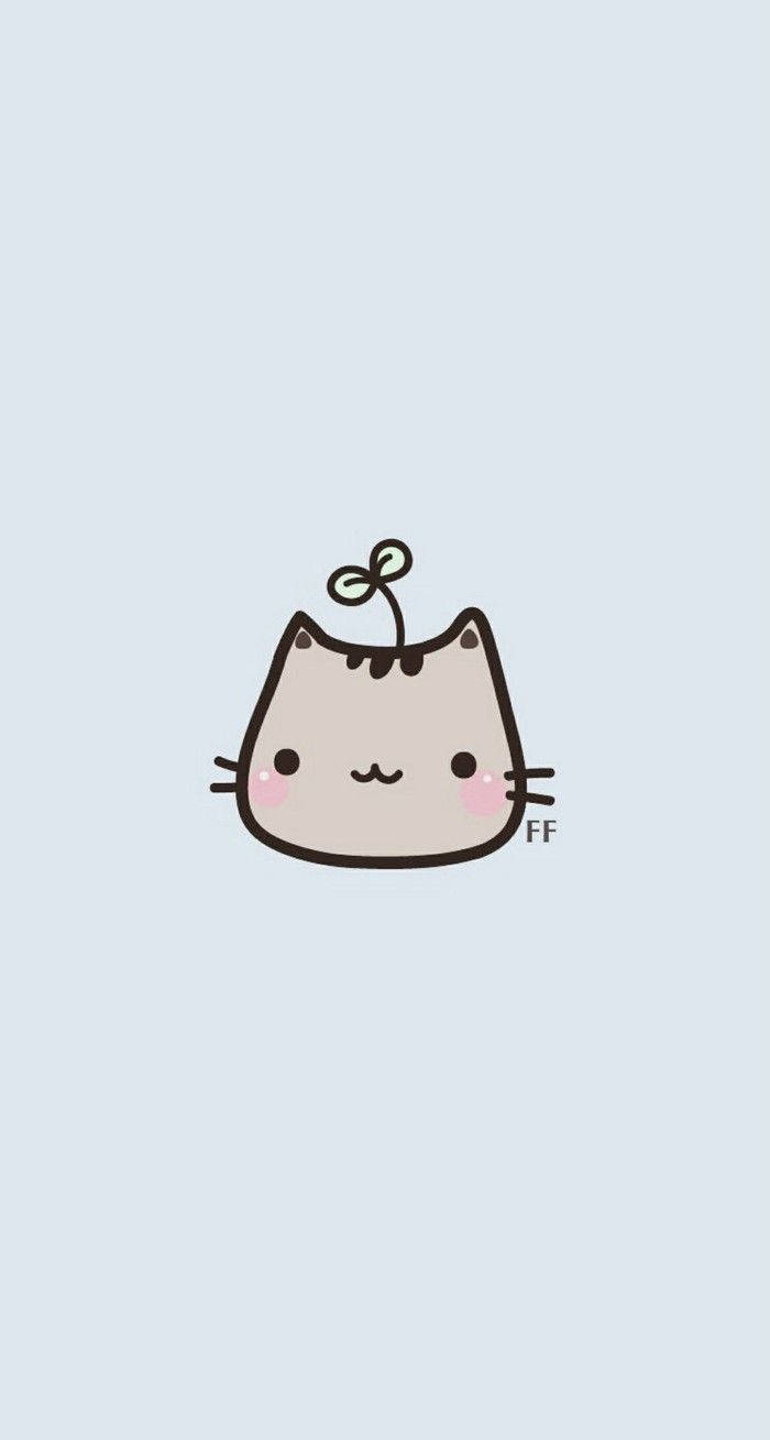 Ulo ng Gray na Cartoon na Pusa Wallpaper