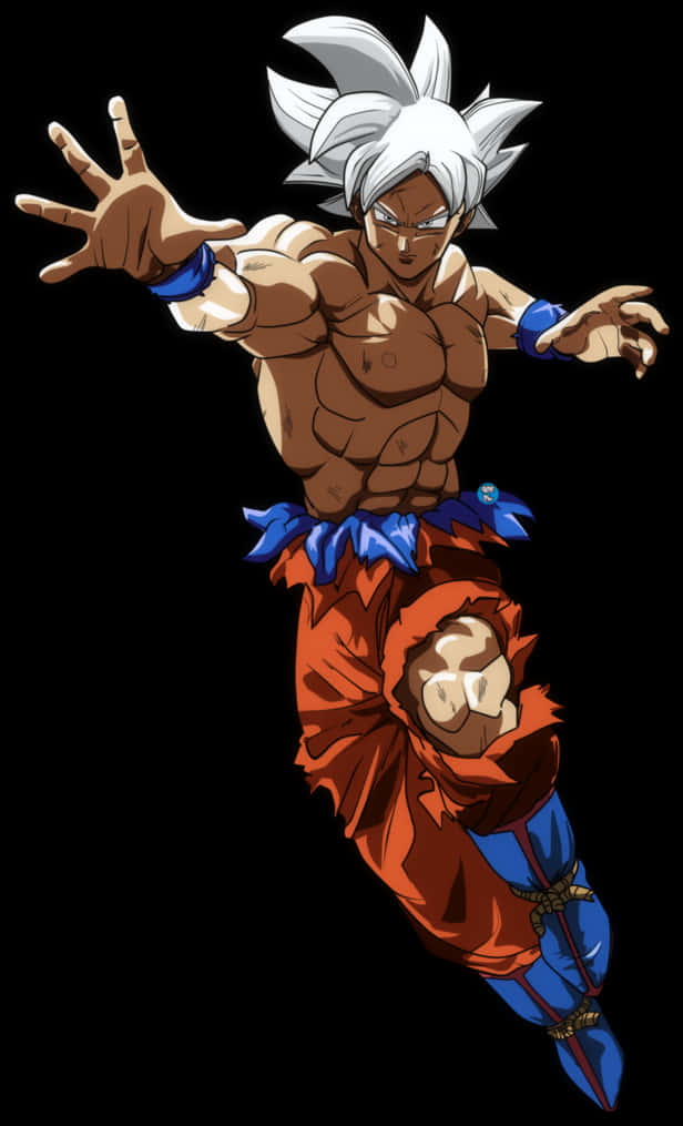 Ultra Instinct Goku sa Dynamic na Posisyon Wallpaper