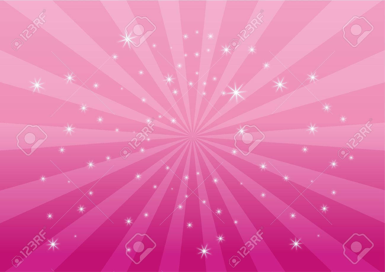 Umiikot na Kawaii Pink Background na May mga Bituin Wallpaper