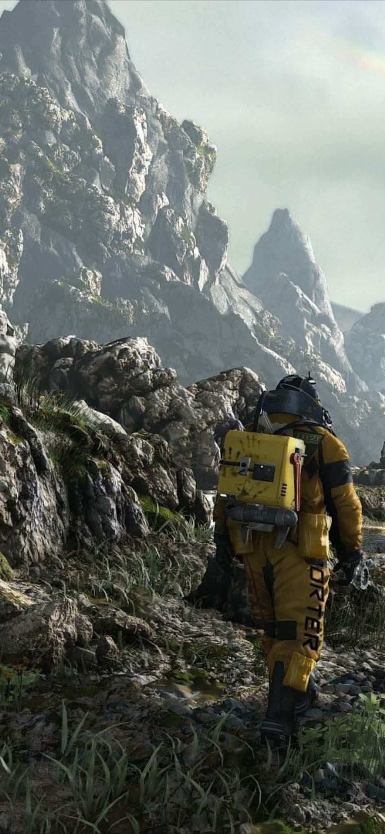 Ang di-mundong kapangyarihan ay nabubuhay sa iPhone Xs Max na may Death Stranding Wallpaper