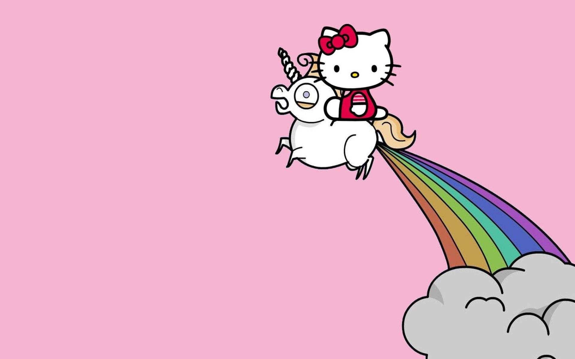 Unicorn na May Hello Kitty Aesthetic Wallpaper