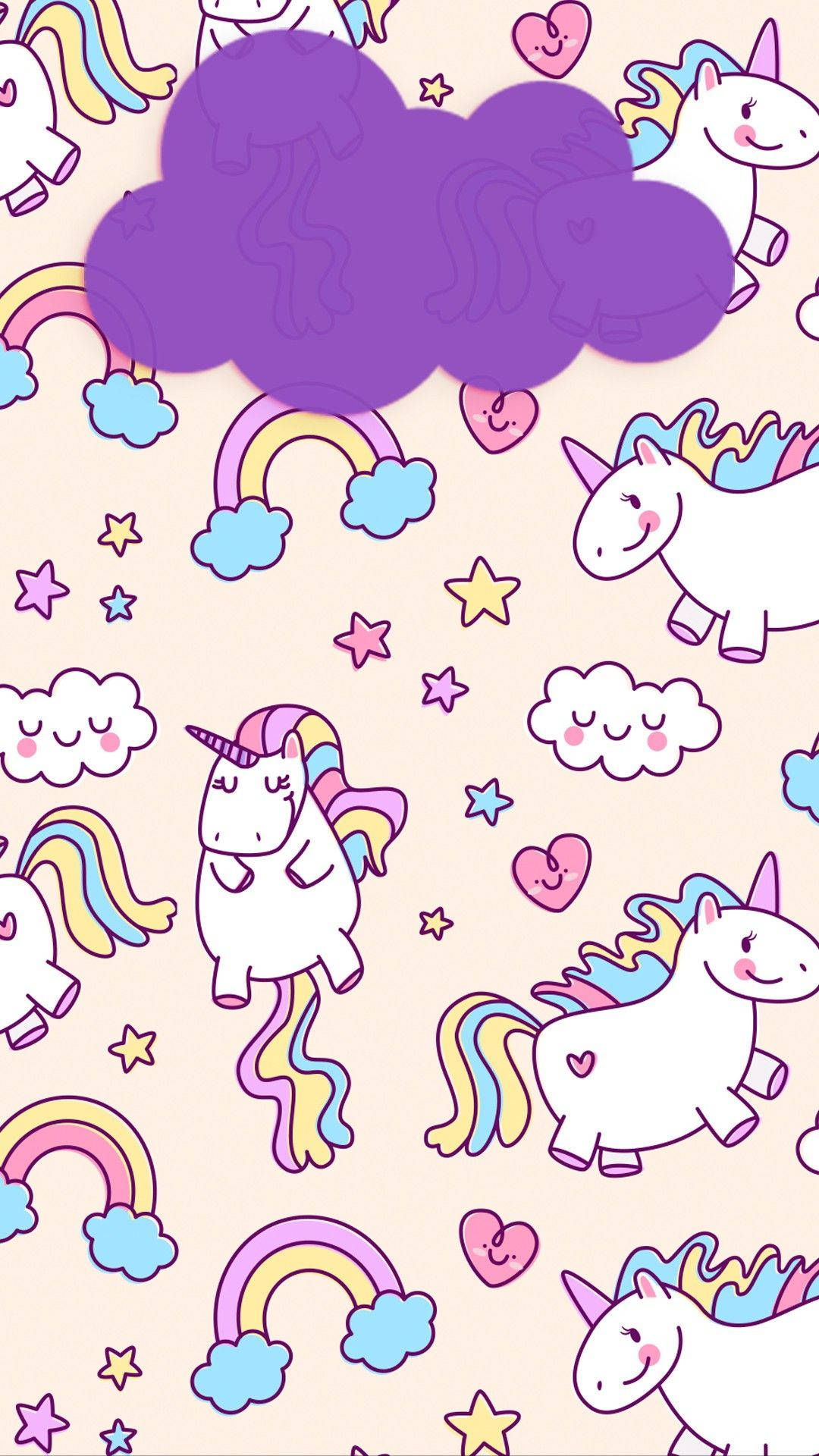 Unicorn Rainbow Para sa Cute na Pang-Girl na Telepono Wallpaper