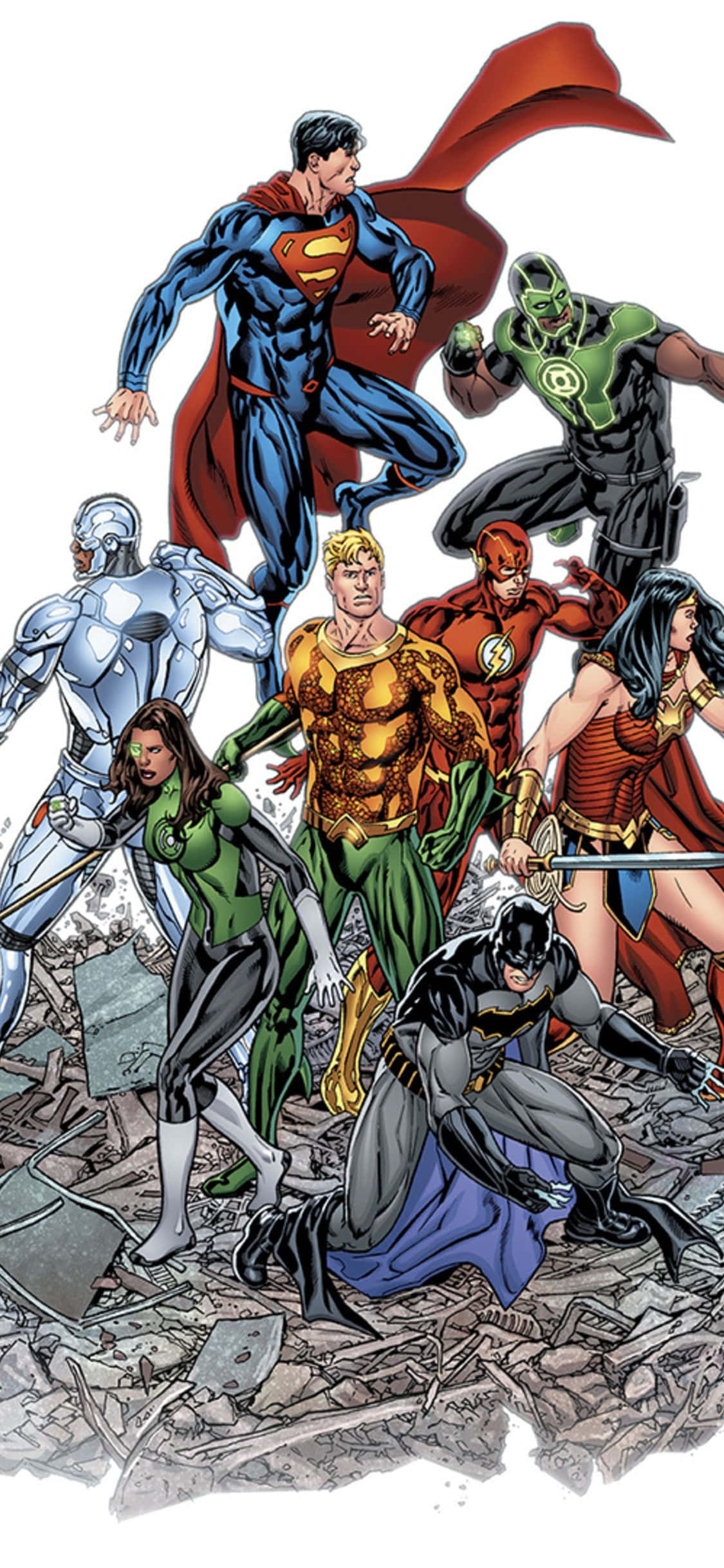 Magkaisa ang mga Bayani: Makapangyarihang Kumonekta sa Marvel at DC sa iyong iPhone Wallpaper