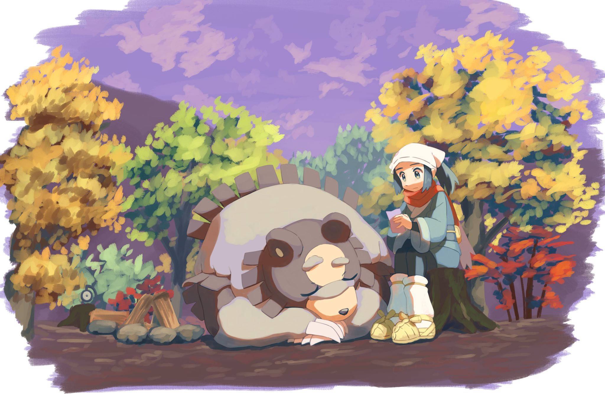 Ursaluna at Akari Pokémon Legends Arceus Wallpaper