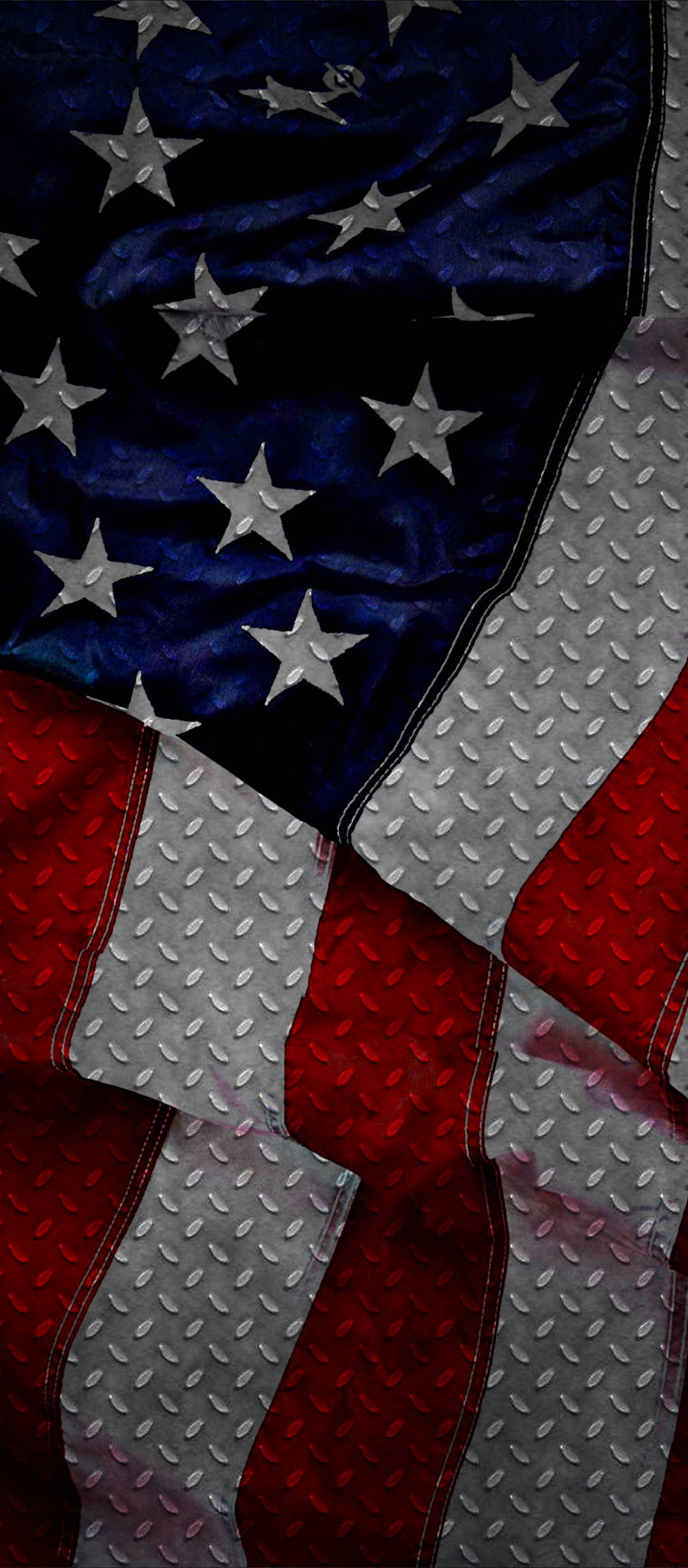 USA Flag sa Metal Sheet Wallpaper