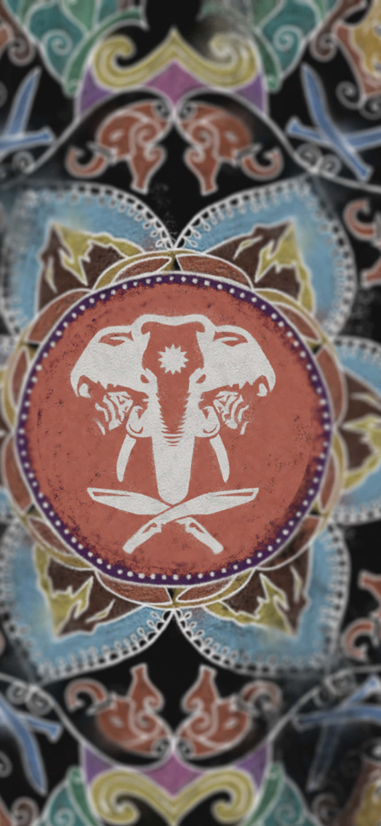 USA ka mabulokon nga mandala nga adunay tigre ug elepante Wallpaper