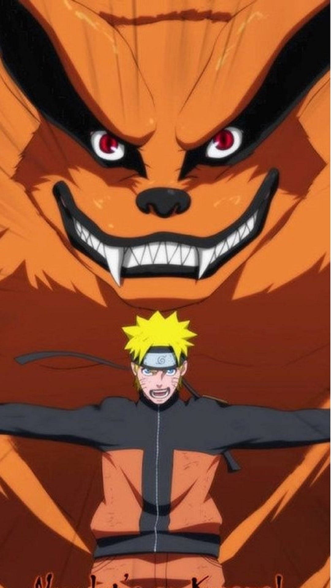 Uzumaki na Nagprotekta kay Naruto Kurama Wallpaper
