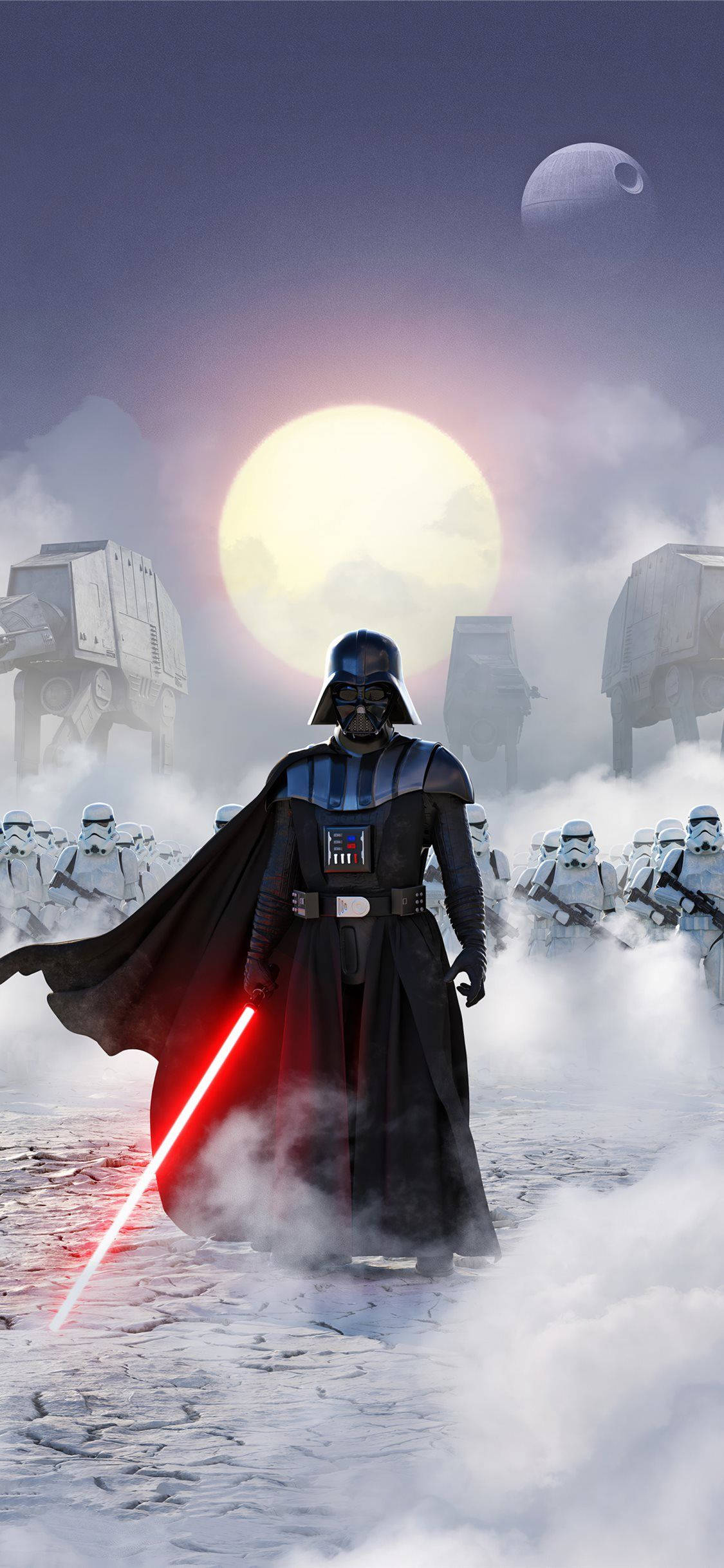 Vader With Troopers Star Wars 4K iPhone Wallpaper