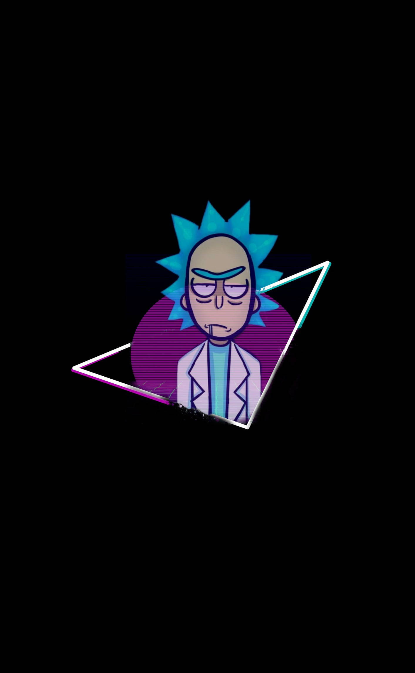 Vaporwave-Style Rick And Morty Stoner Wallpaper
