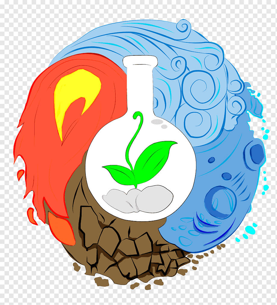 Vector Art ng Hangin, Apoy, Tubig, at Lupa na mga Elemento Wallpaper